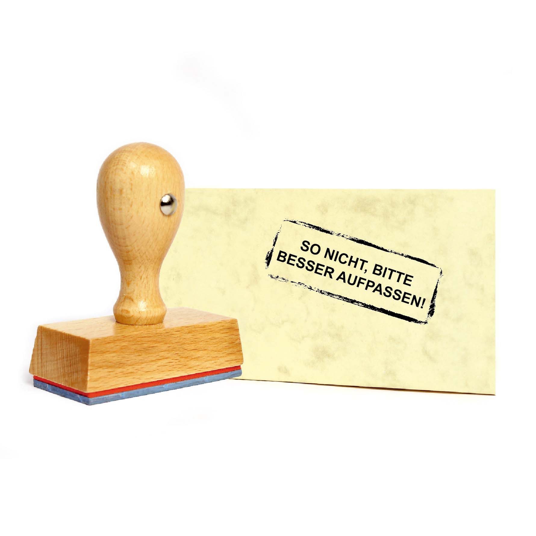 Dekolando Марки Печатка вчителя SO NICHT BITTE BESSER AUFPASSEN Bürostempel