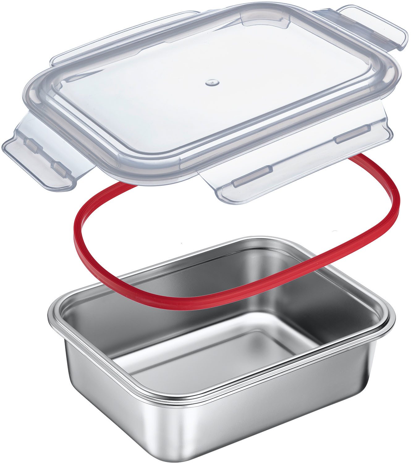 WESTMARK Lunchbox Edelstahl Lunch Box/ Frischhaltedose, 2250 ml, Edelstahl 18/8, Polyprophylen (PP), Silikon, (1-tlg), auslaufsichere Brotdose – mikrowellen- & ofenfest