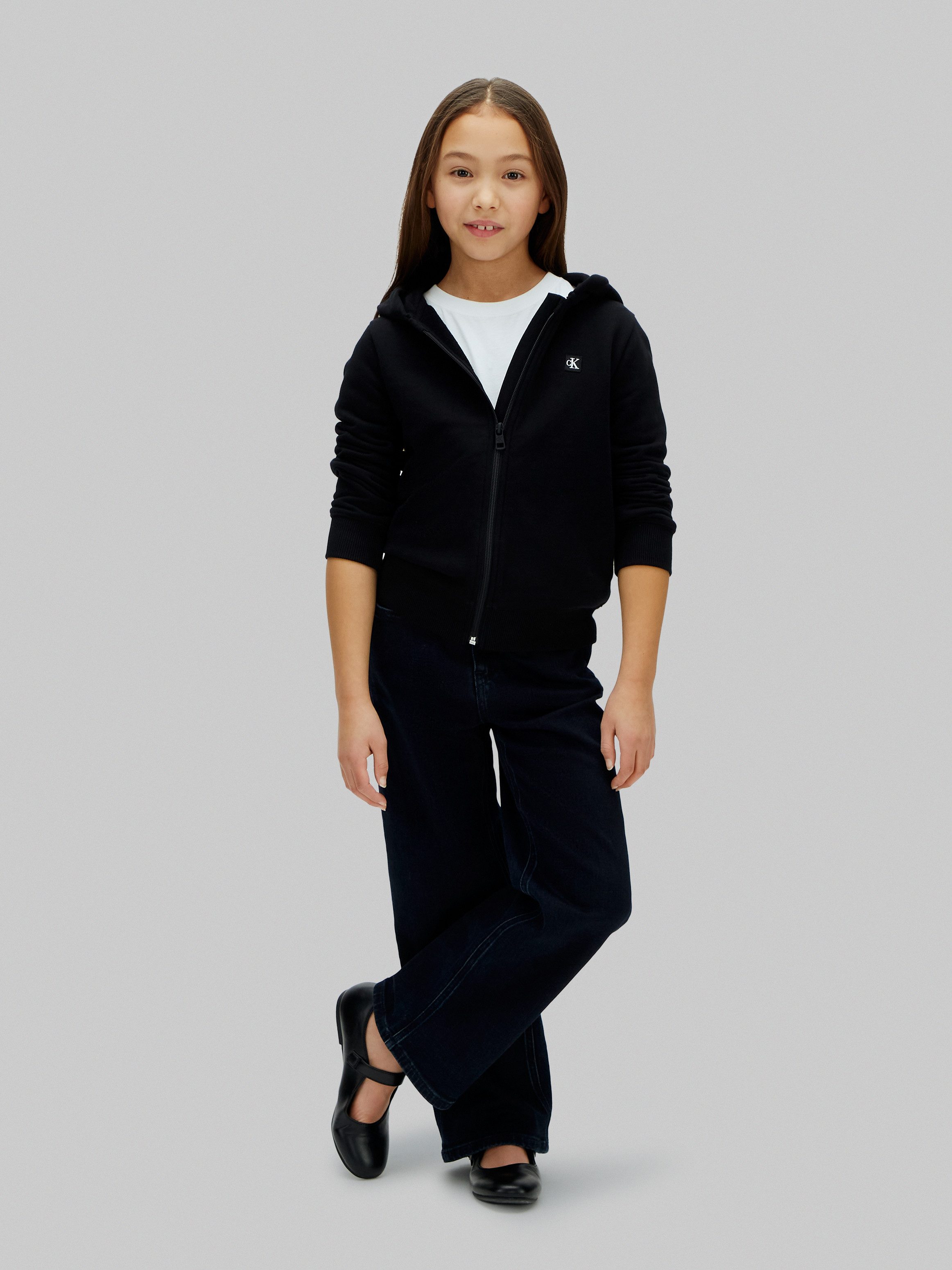 Calvin Klein Jeans Sweatjacke MINI BADGE ZIP HOODIE Regular fit für Kinder mit Kapuze