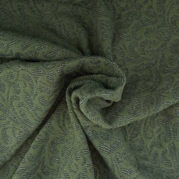maDDma Stoff Jersey Jacquard-Stoff mit floralen Muster ab 1m Meterware Effektstoff, dunkelgrün