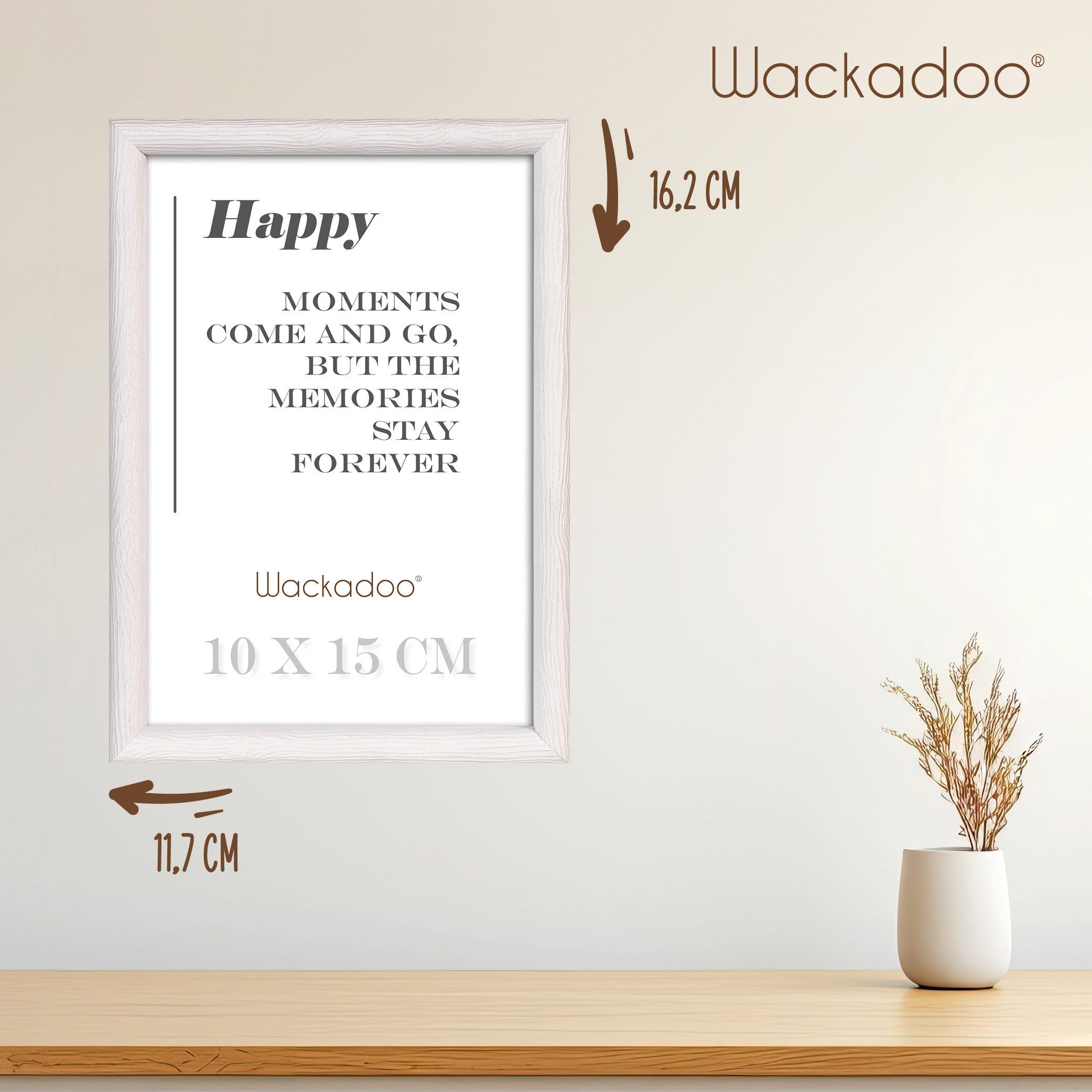 Wackadoo Living Bilderrahmen-Set HAPPY mit Glasscheibe günstig online kaufen