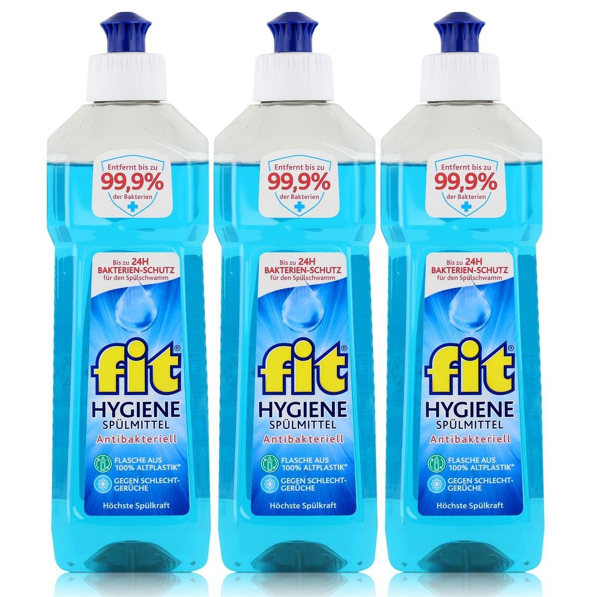 Hygiene Spülkraft fit (3er Höchste Geschirrspülmittel Pack) FIT Anti. 500ml Spülmittel -