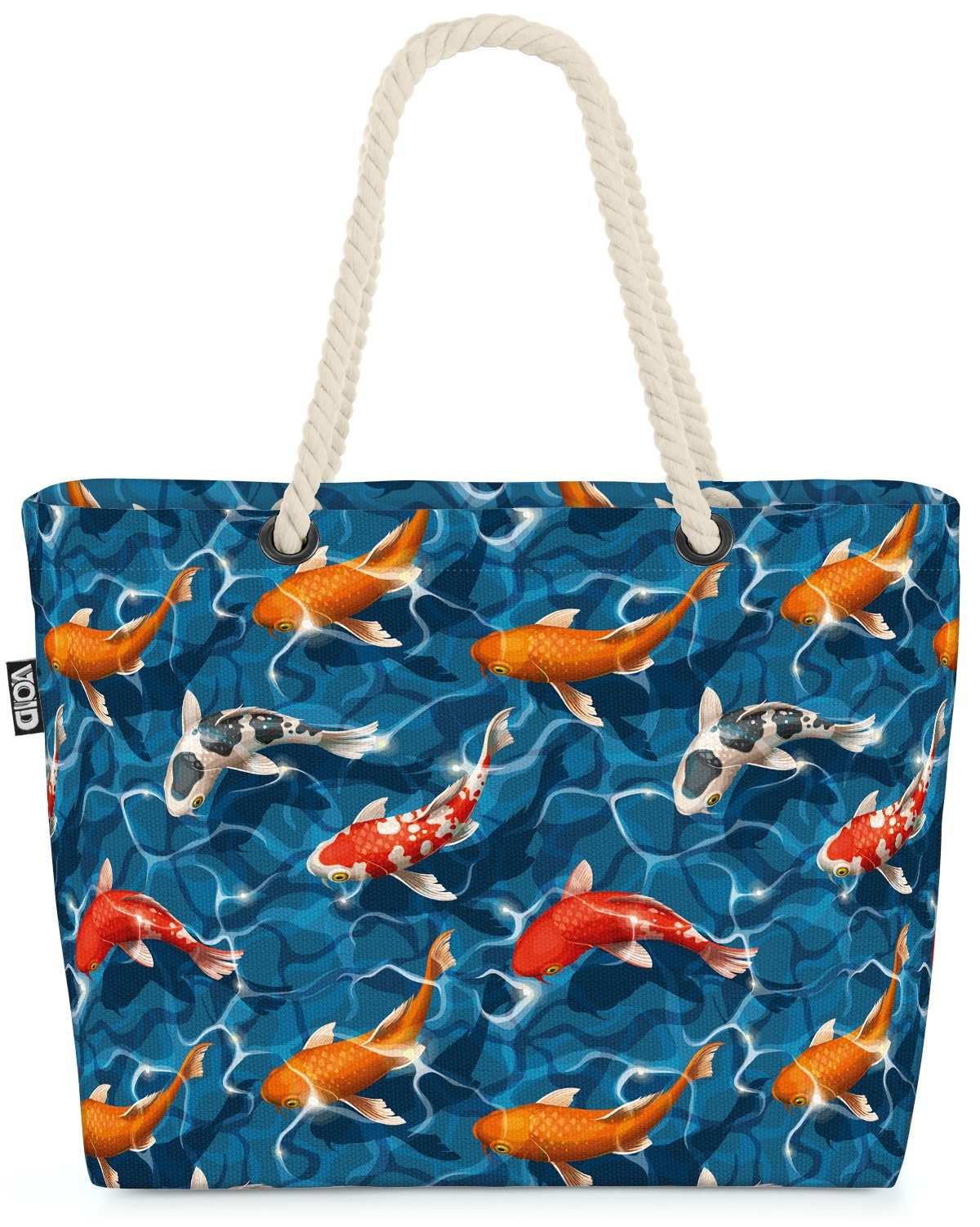 VOID Strandtasche (1-tlg), Koi Karpfen Fische Teich Fluß karpfen kunst fisch asiatisch orientali
