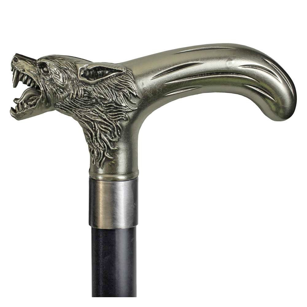 Gehstock Spazierstock mit Werwolf - Lyconthrope - Metall Fantasy