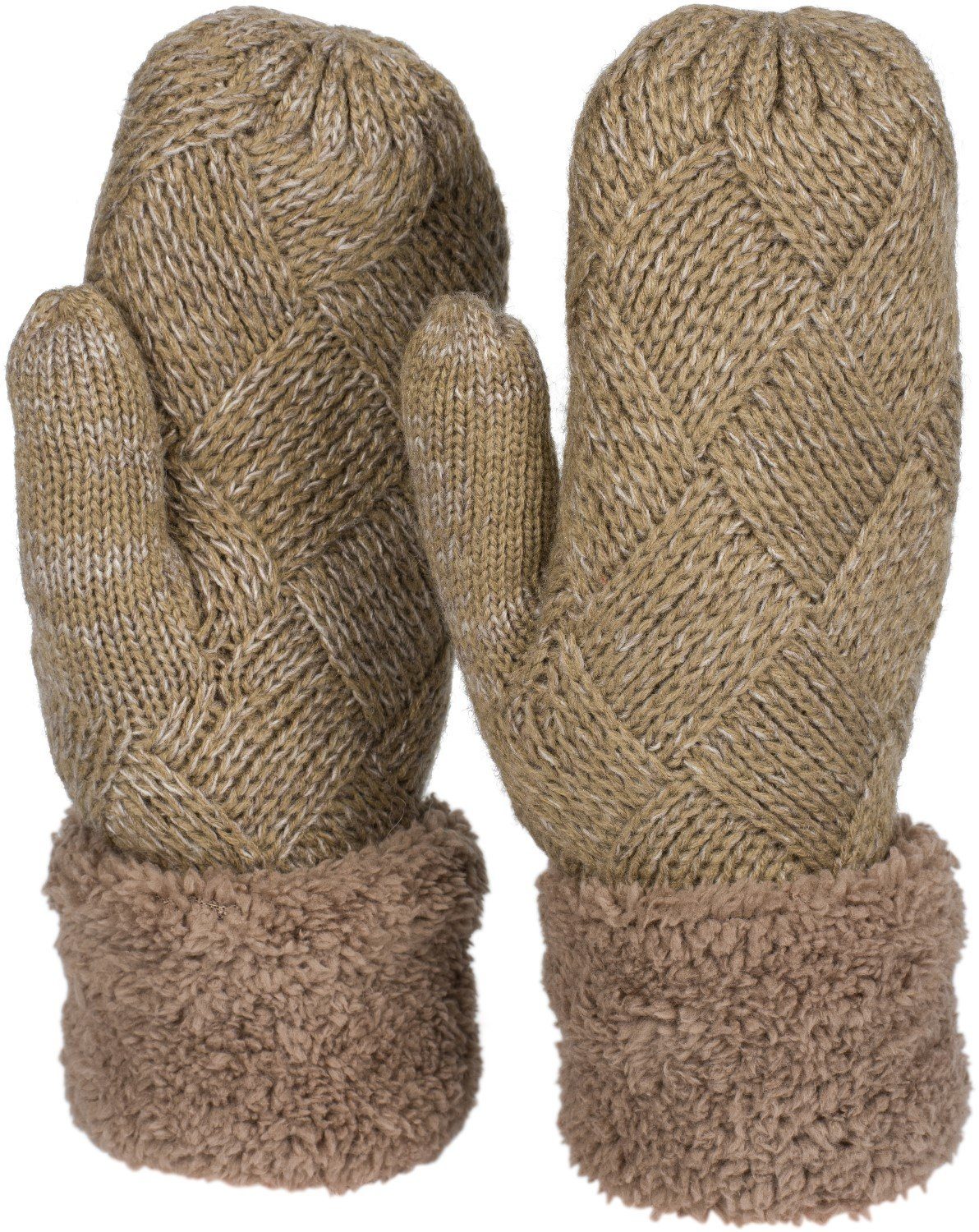 styleBREAKER Fäustlinge Strickhandschuhe Fäustlinge mit Rauten günstig online kaufen