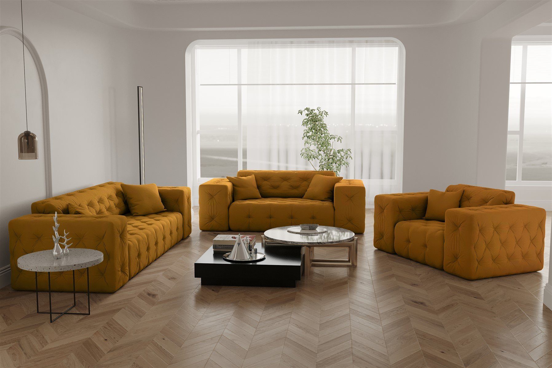 Fun Möbel Polstergarnitur Sofaset Designersofa CHANTAL günstig online kaufen