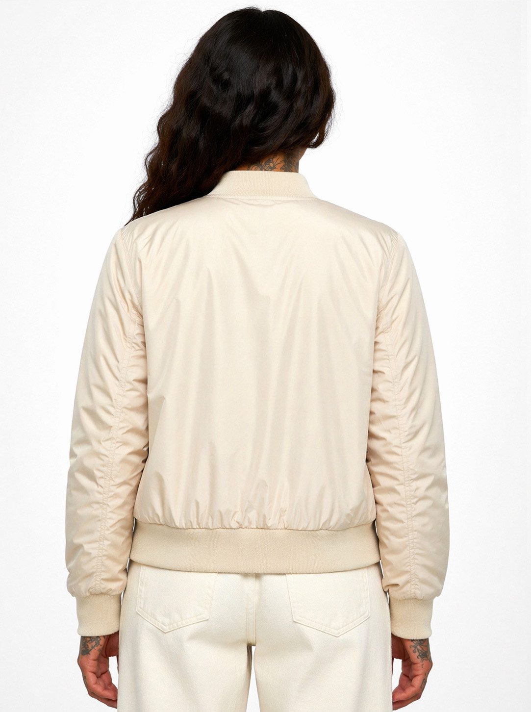 urbandreamz Bomberjacke Damen leichte Bomberjacke Jacke Sommer Frühling Übergangsjacke Seitentaschen, wasserabweisend, waffelartige seitliche Einsätze