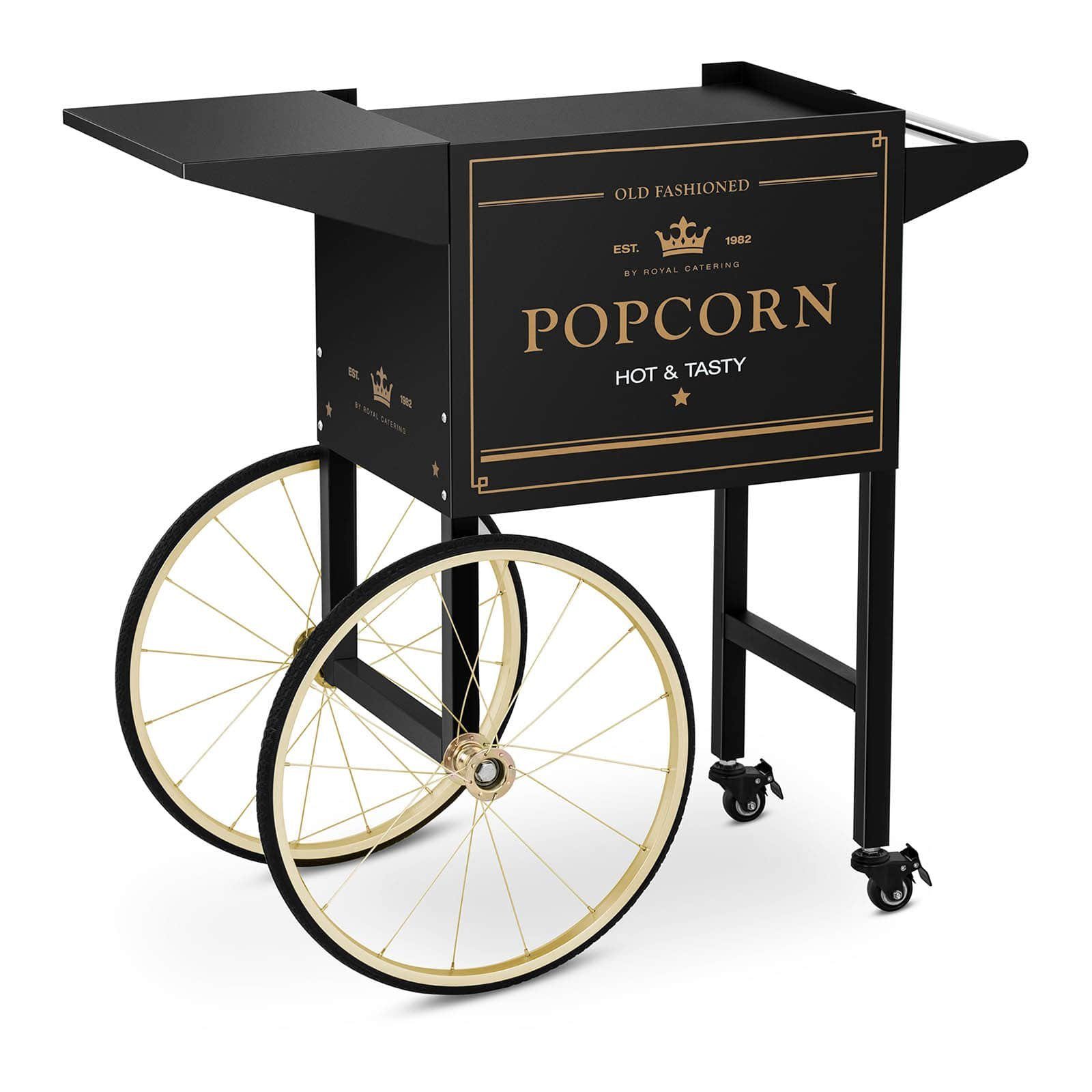 Popcornwagen Popcornmaschine Popcornmaschine Royal 2 Bremsen Wagen Popcorntrolley für Catering