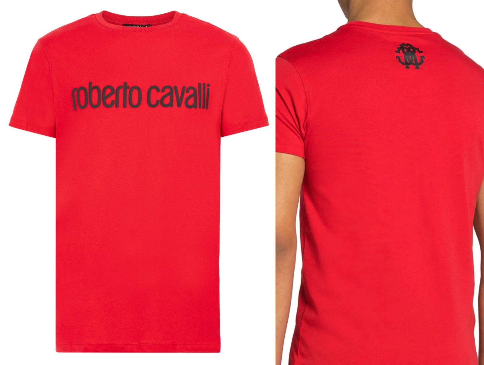 roberto cavalli T-Shirt ROBERTO CAVALLI FIRENZE LOGO PRINT LUXURY CREW NECK T-SHIRT RETRO SHIR