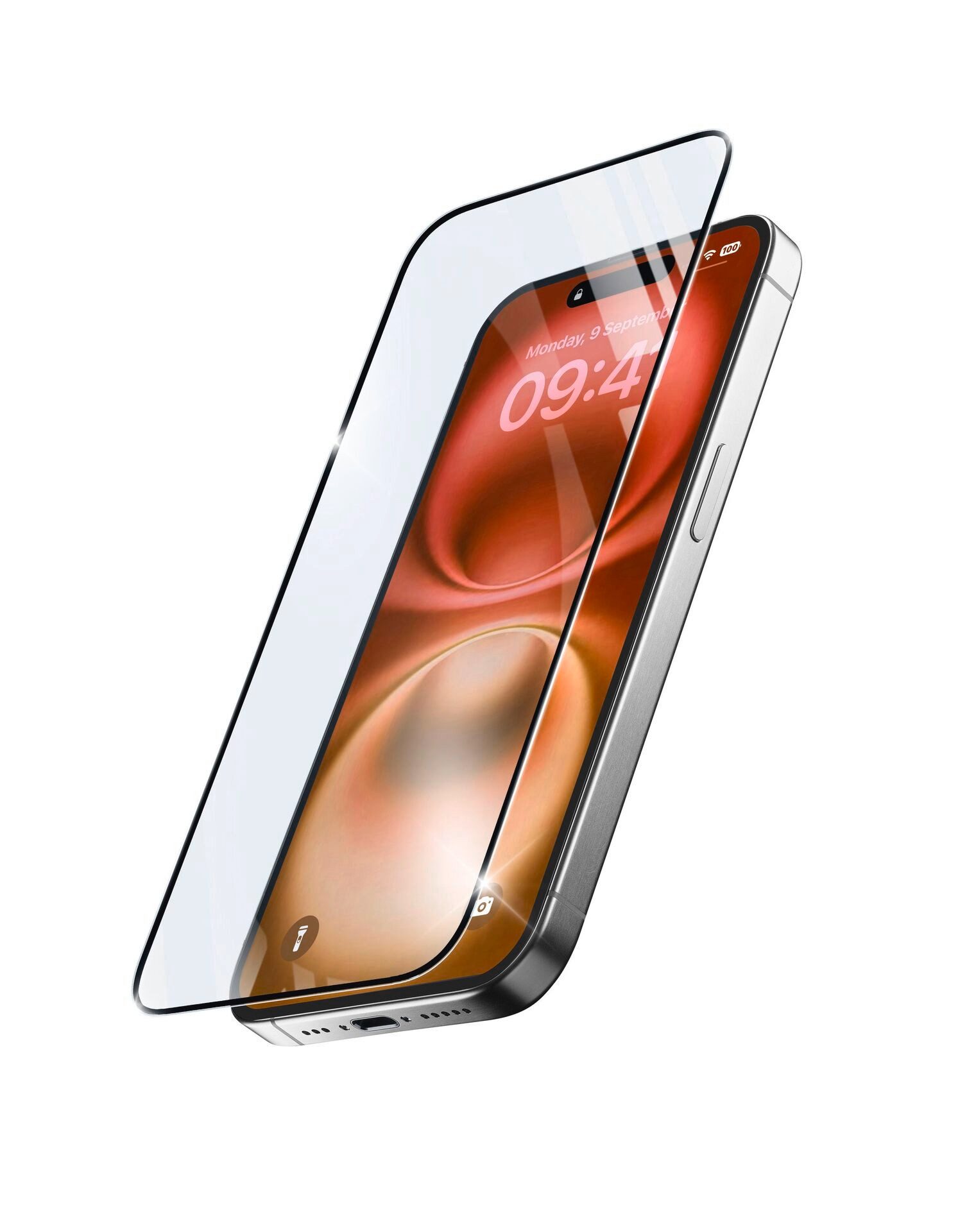Cellularline Displayschutzglas FORTIFIED XTREME GLASS für Apple iPhone 16, Displayschutzfolie, Schutzfolie, Bildschirmschutz, kratz- & stoßfest