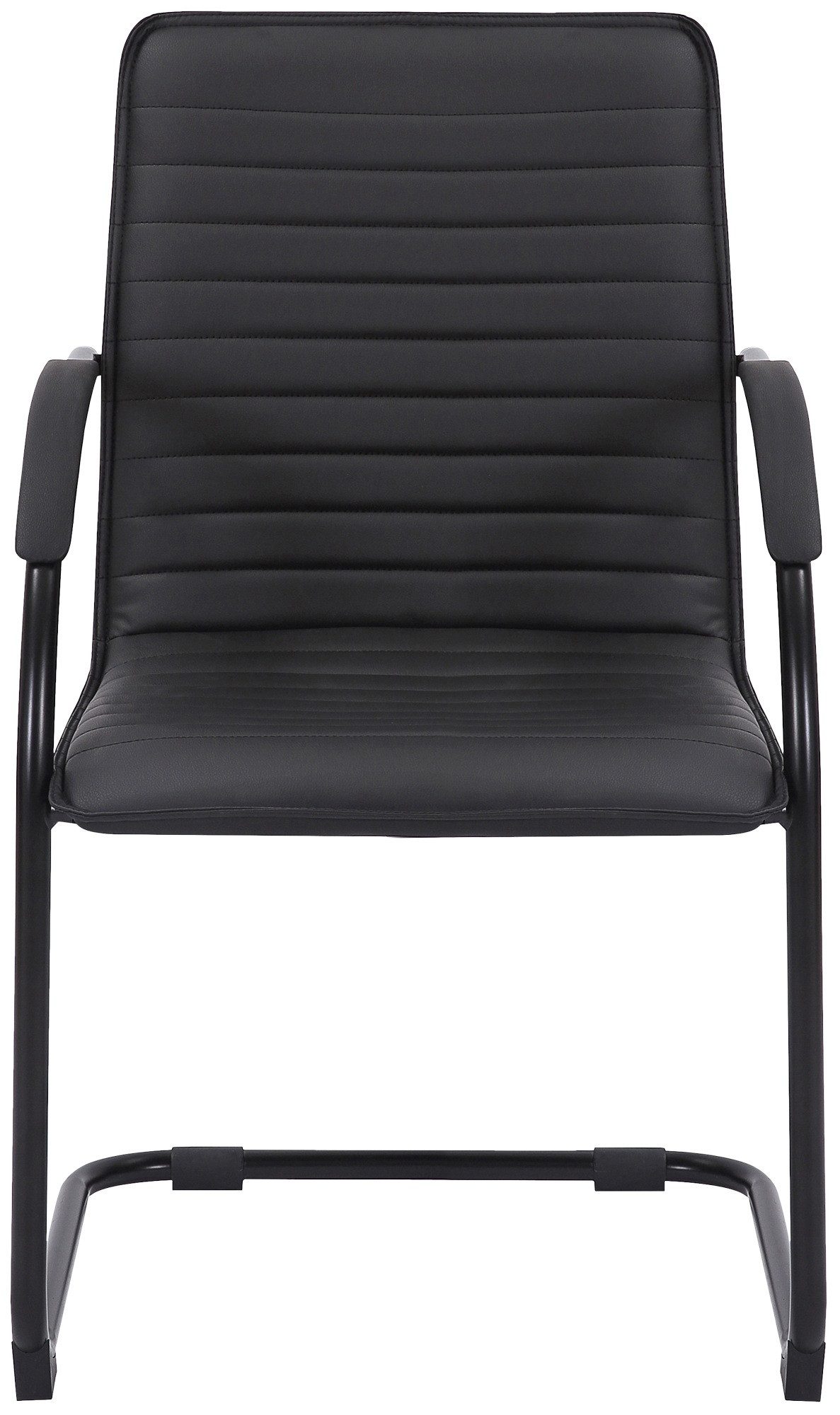 TPFLiving Stuhl Tilburg (Pflegeleichte Oberflächen & robuste Materialien), Maße (TxBxH): 60 x 56 x 95cm - Farbe: schwarz/schwarz