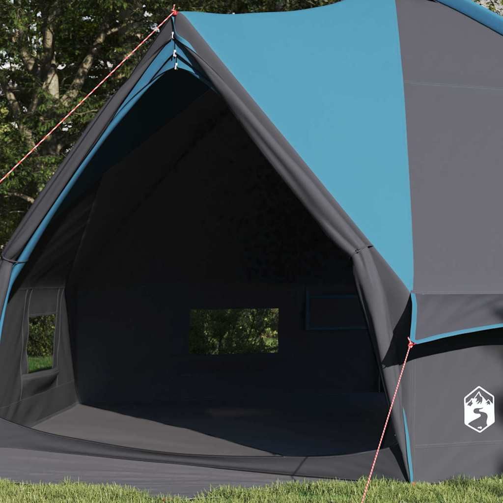 furnicato Faltzelt Teepee-Zelt 567x470x242 cm Blau-Grau, (1 tlg), Großes Tipy mit E-Port, Belüftungsfenstern und Platz für 10 Personen