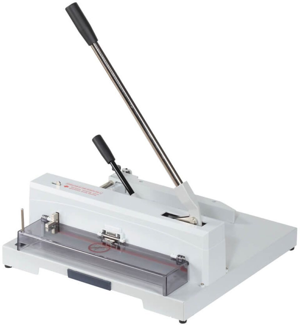 KW-triO Hebelschneidemaschine KWTRIO Hebelschneider 13943,Schwere Ausführung, Schneidelänge 370mm, LED-Schnittmarkierung, Vollmetall, gekapseltes Messer, Rückanschlag