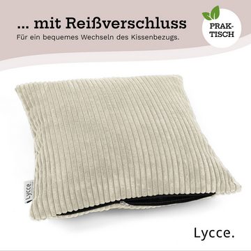 Lycce Dekokissen Kissenbezug aus trendigem Cordstoff (50x50cm), beige