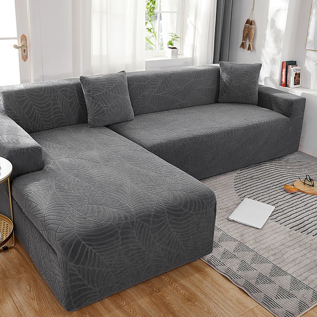 Dunkelgrau, Bezug CTGtree Sofahusse Wasserdicht Sofa 2SITZER