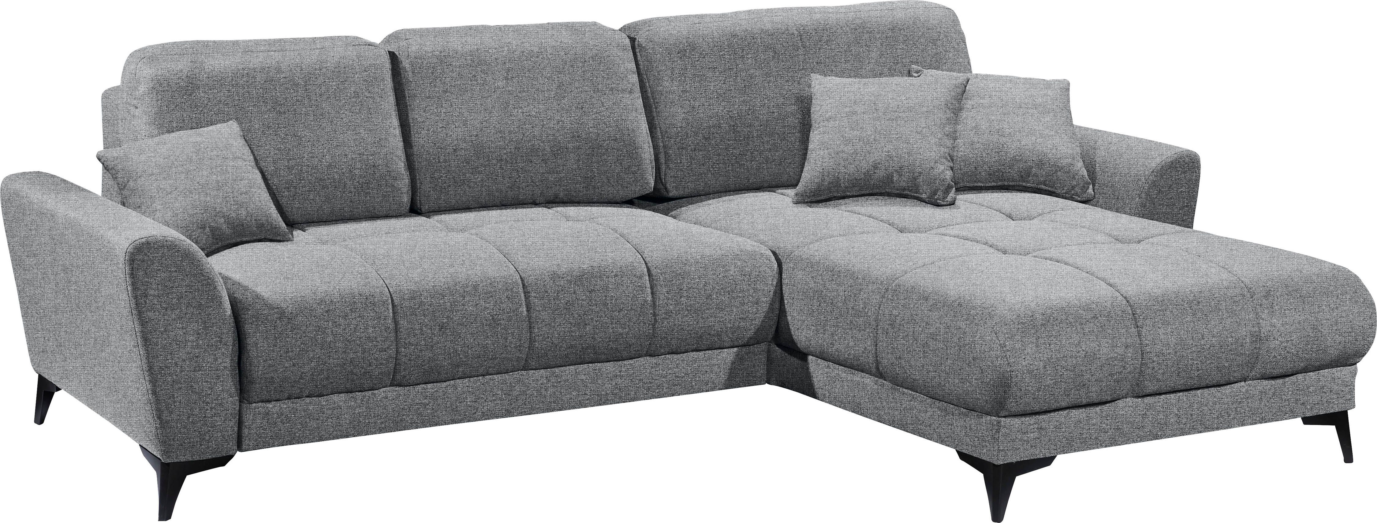 ED EXCITING DESIGN Ecksofa Bern L-Form, mit Bettfunktion, Bettkasten & 3 Zierkissen