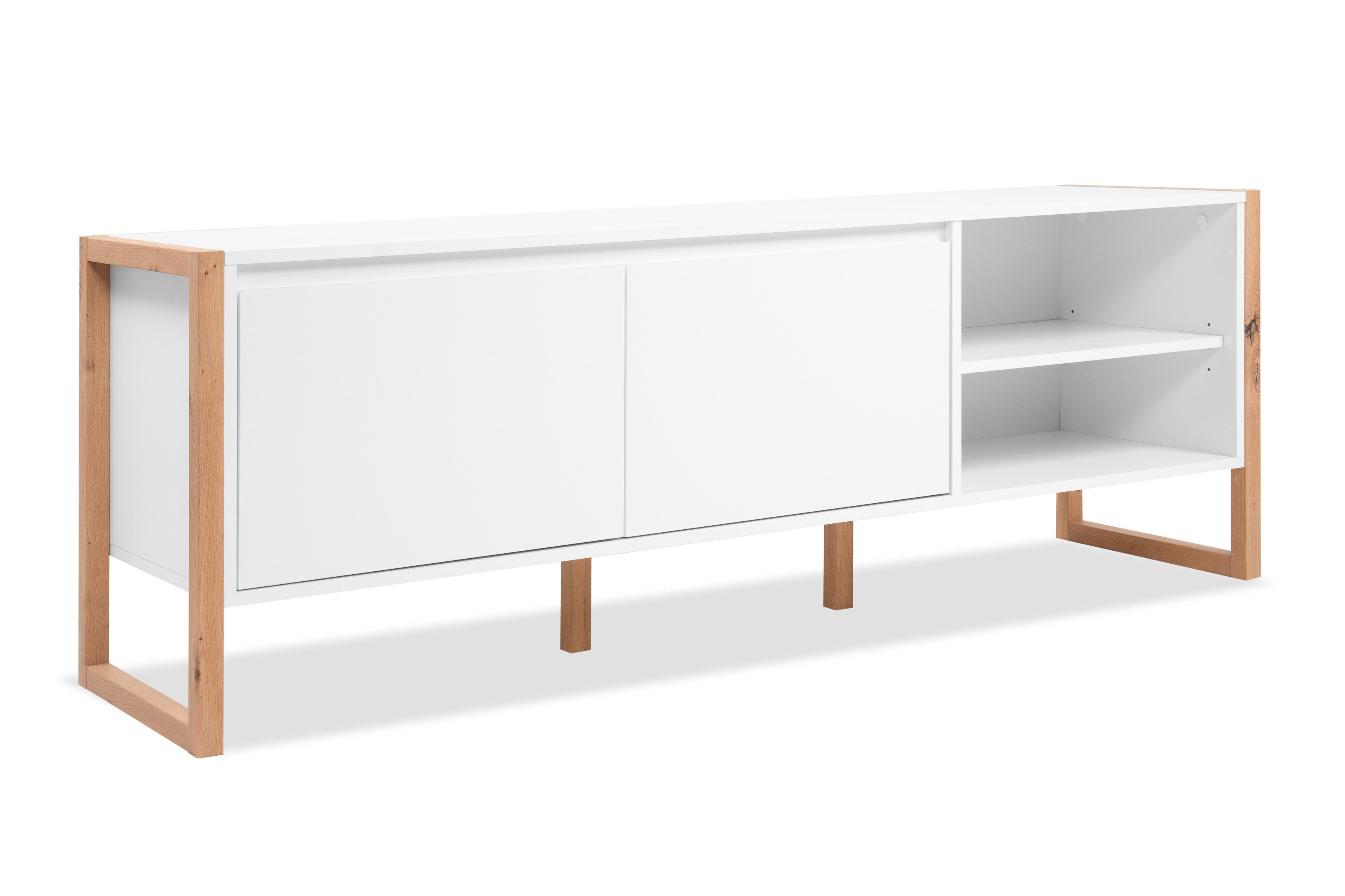 freiraum Lowboard Denver, in weiß / Dekor Artisan Oak - 160x55x40cm (BxHxT)