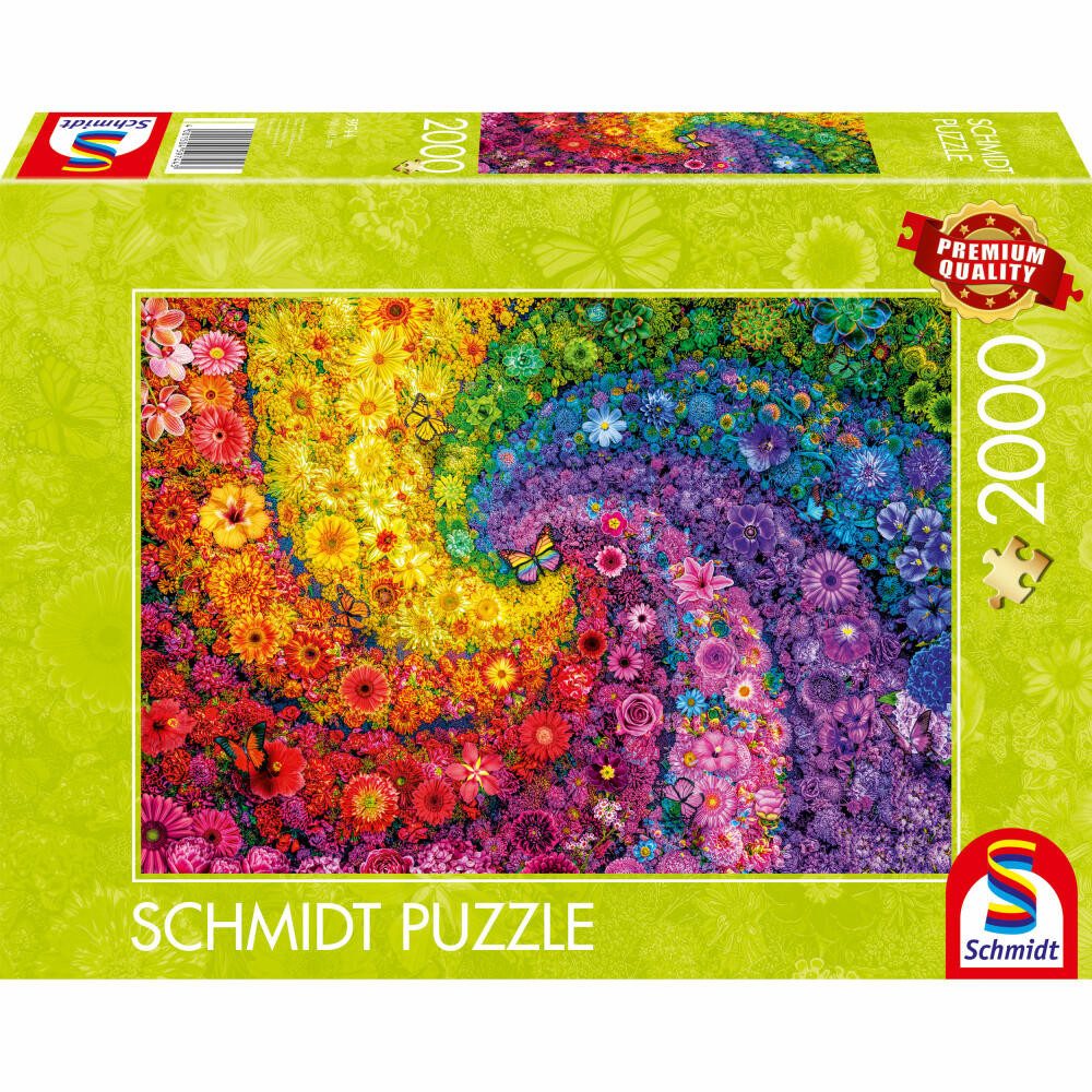 Schmidt Spiele Puzzle Kunterbunter Blütenwirbel Standard 2000 Teile, 2000 Puzzleteile