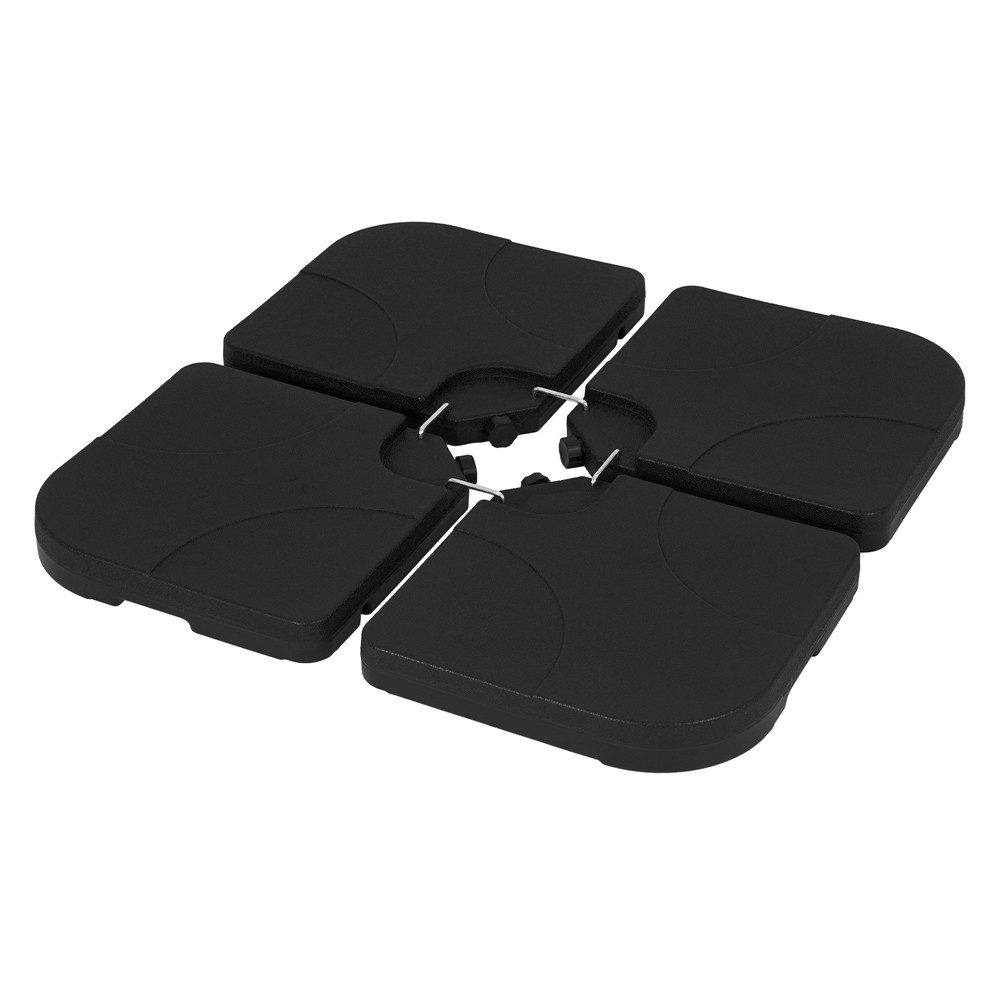 ML-DESIGN Schirmständer-Platte Sonnenschirmständer 4-teilig Schirmgewicht befüllbar mit Wasser/Sand, 60L / 80kg Beschwerungsplatten Gewichtsplatten für Ampelschirmständer