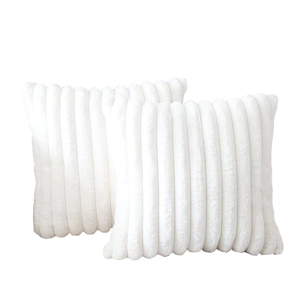 Coonoor Kissenbezug 45x45 cm Plüsch Deko Kissenbezüge Weich Gestreift Kisse günstig online kaufen