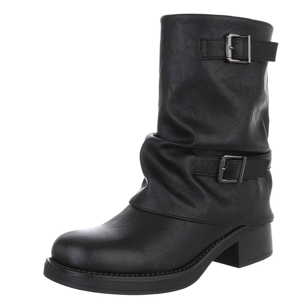 Ital-Design Modischer Damen-Stiefel mit Schnallen für günstig online kaufen
