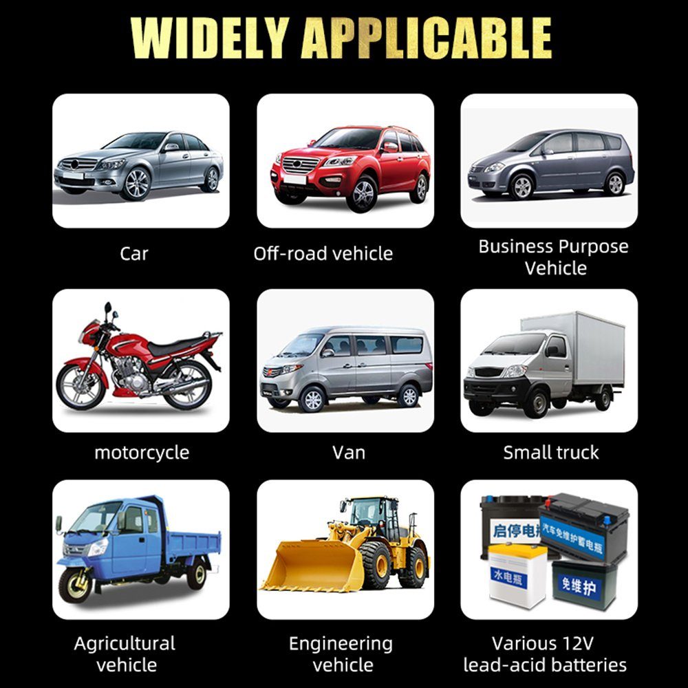 LCD-Display) V/4 V/8 A Autobatterie-Ladegerät 24 Profi (automatisches gelb intelligentes Wartungsgerät 12 A mit Batterieladegerät, Batterieladegerät, autolock