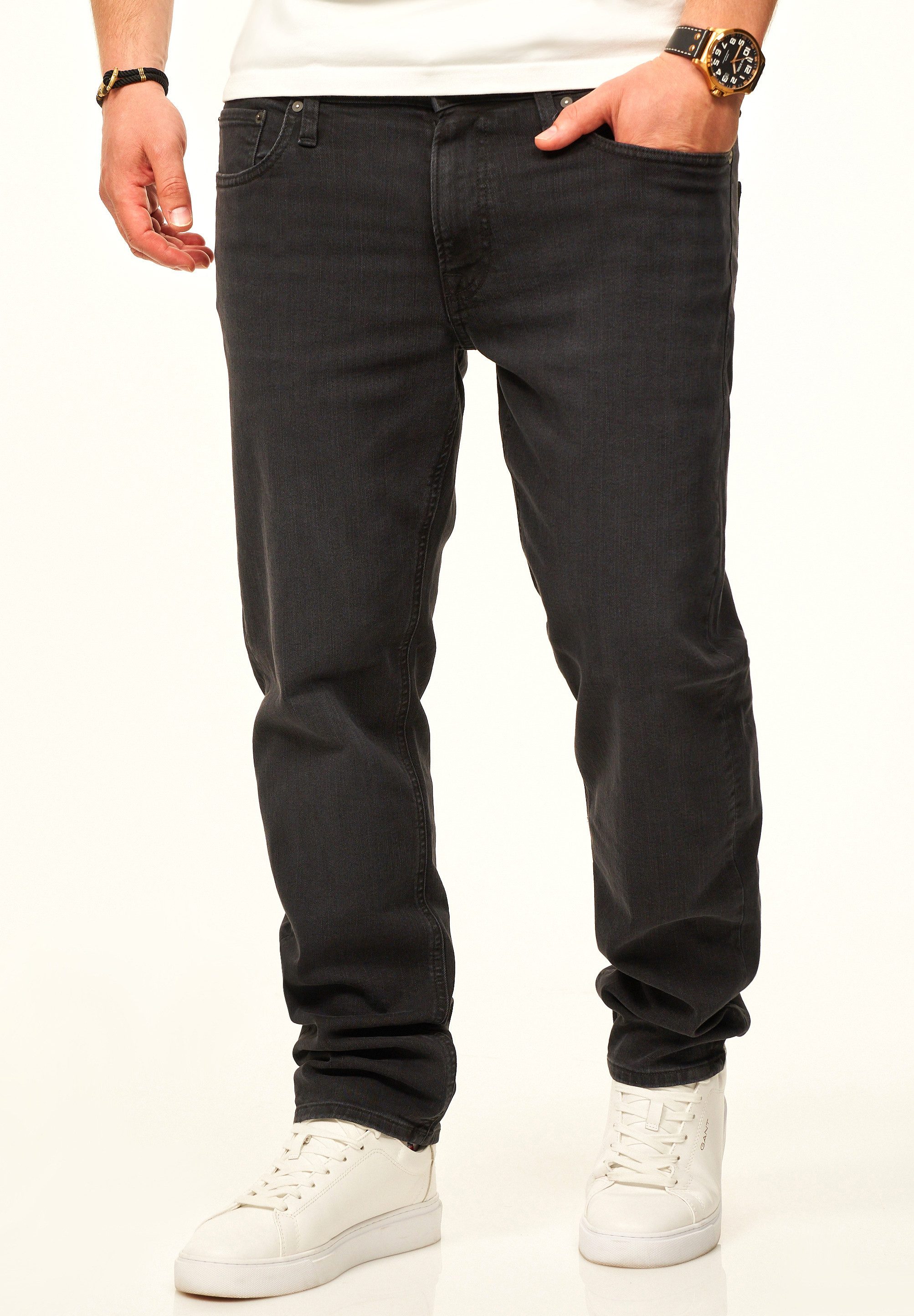 Jack & Jones Tapered-fit-Jeans MIKE ARIS Original Denim Hose mit Stretch Herren Jeans mit Comfort Fit Passform