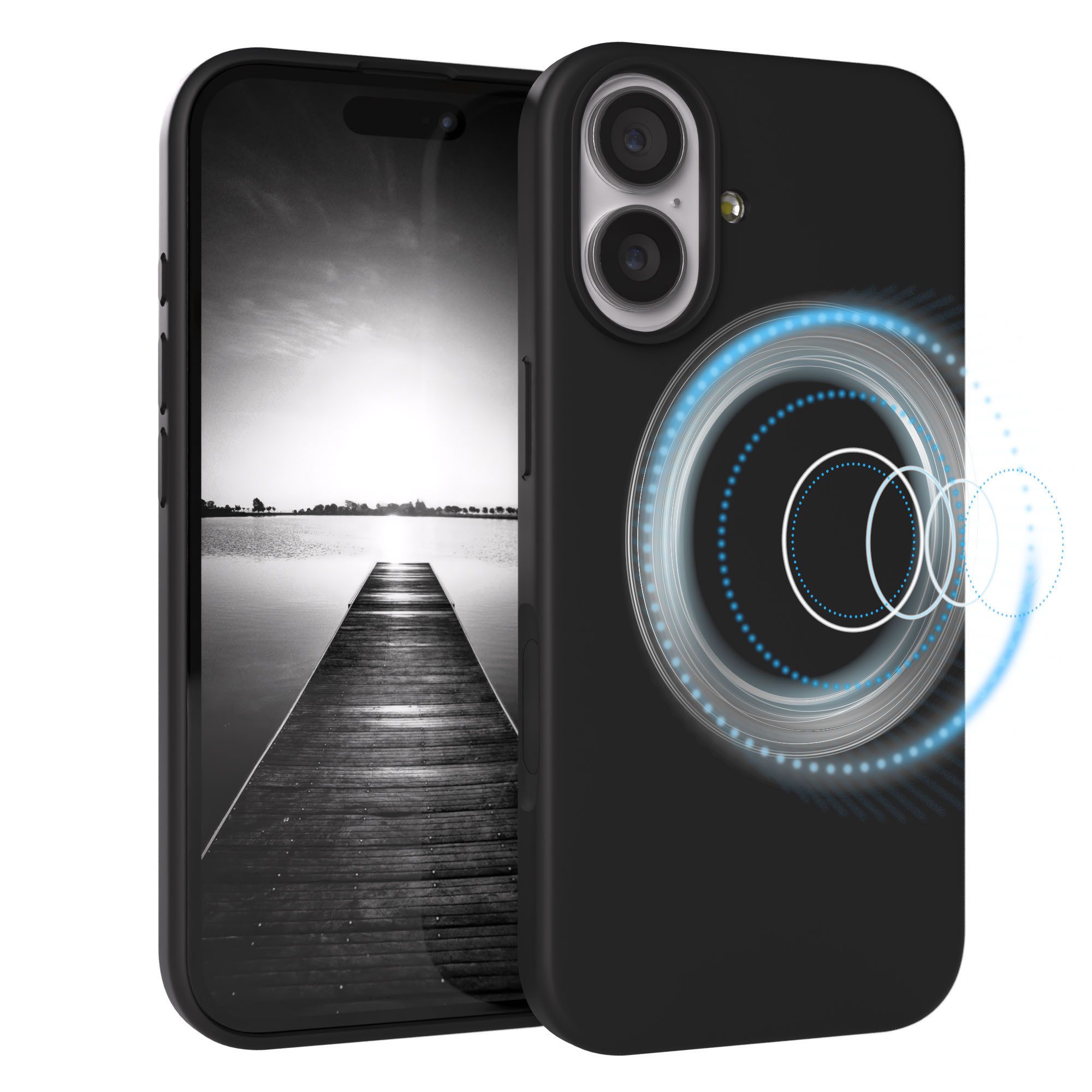 EAZY CASE Handyhülle für Apple iPhone 17 Hülle Silikon 6,3 Zoll, Cover kompatibel mit Qi Magsafe Bumper Silicon Case kratzfest Schwarz