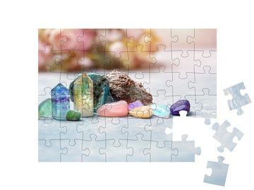 puzzleYOU Puzzle Edelsteine: Mineralien für Entspannung, Meditation, 48 Puzzleteile, puzzleYOU-Kollektionen Chakra, Menschen