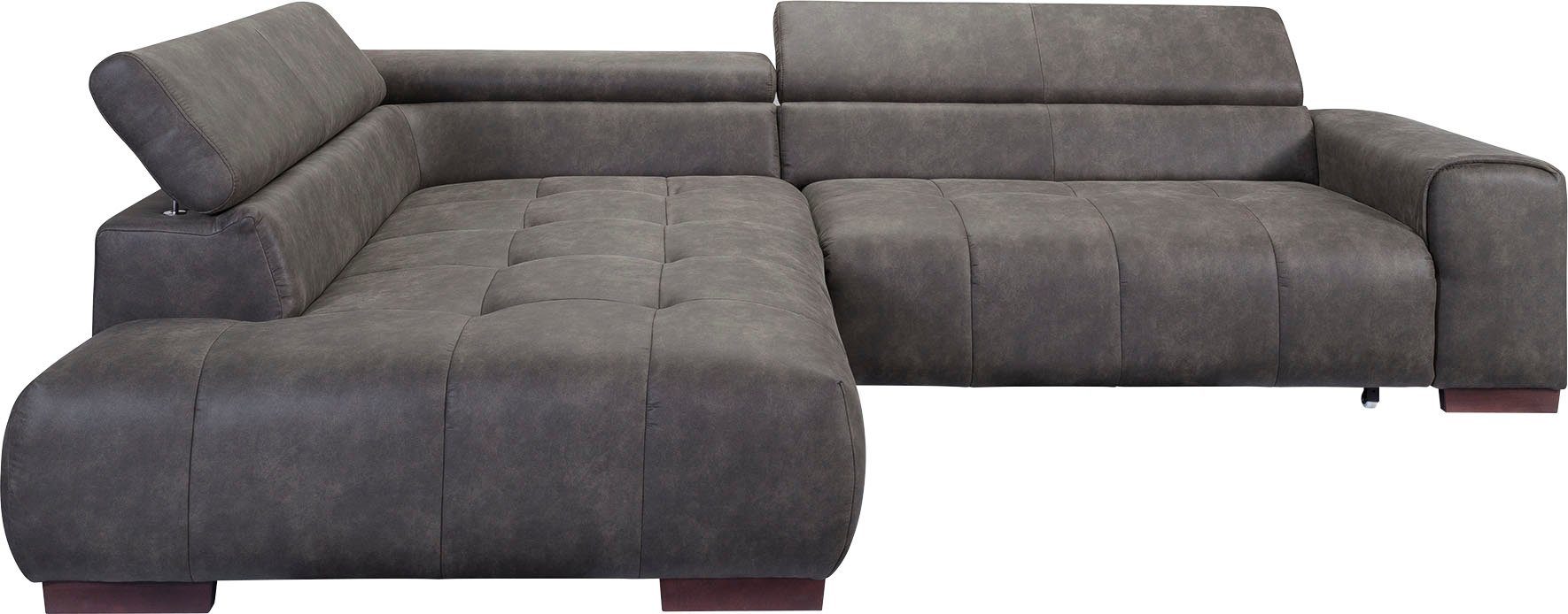 sofa fashion mit mit Bettfunktion exxpo - Kissen Kopfstützen, und wahlweise Ecksofa, 3 verstellbaren