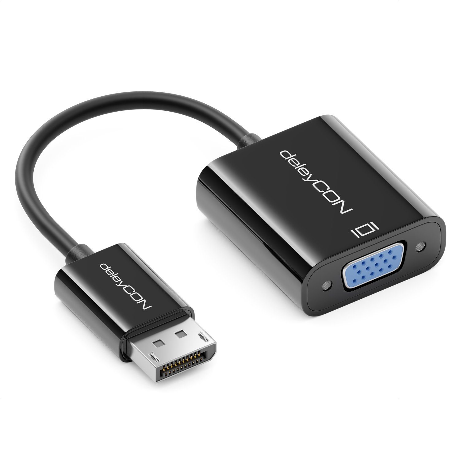 deleyCON deleyCON DisplayPort VGA Adapter Konverter DP Stecker - VGA Buchse PC Video-Kabel