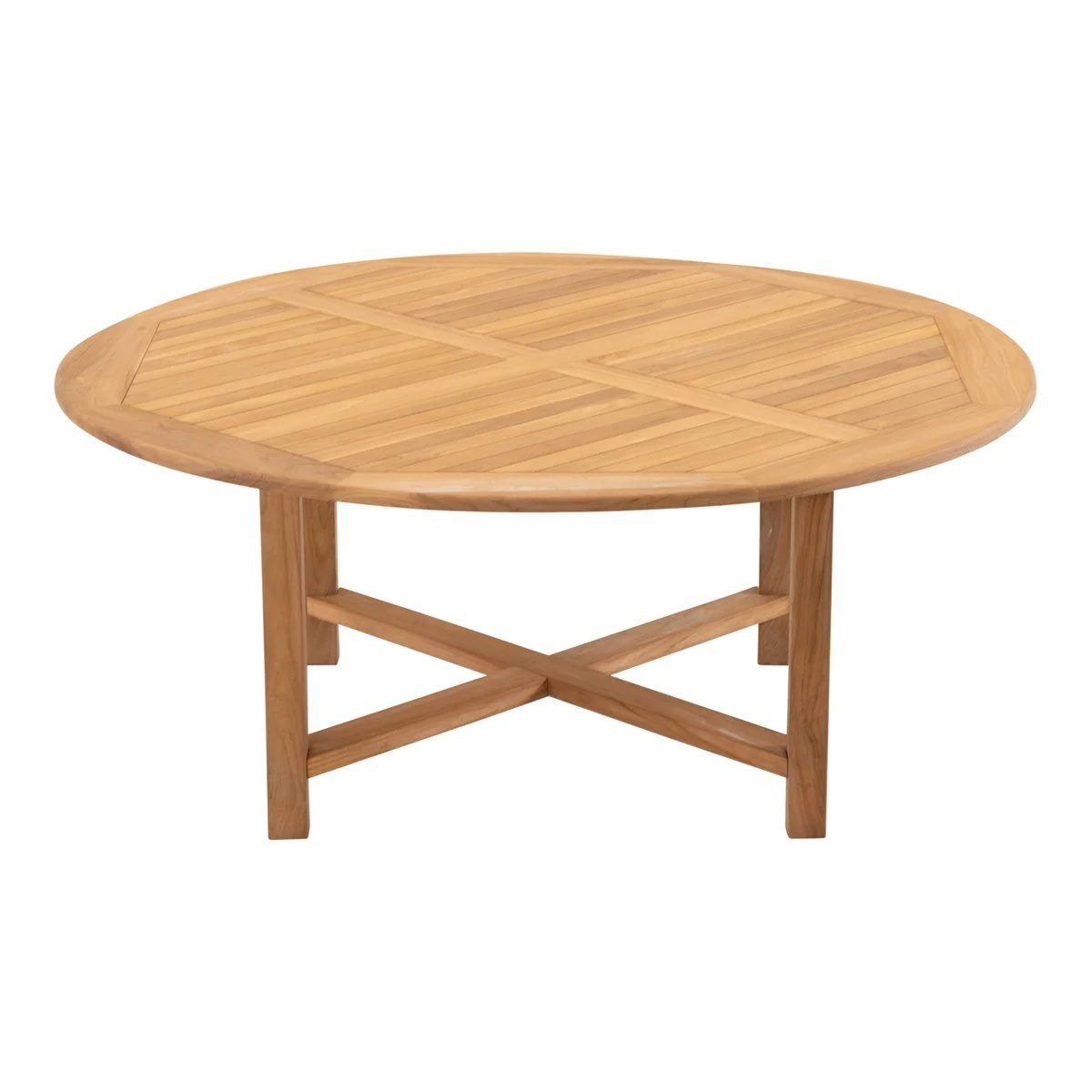 Lesli Living Gartentisch Gartentisch Tafel Teak Holz Ø120x75cm