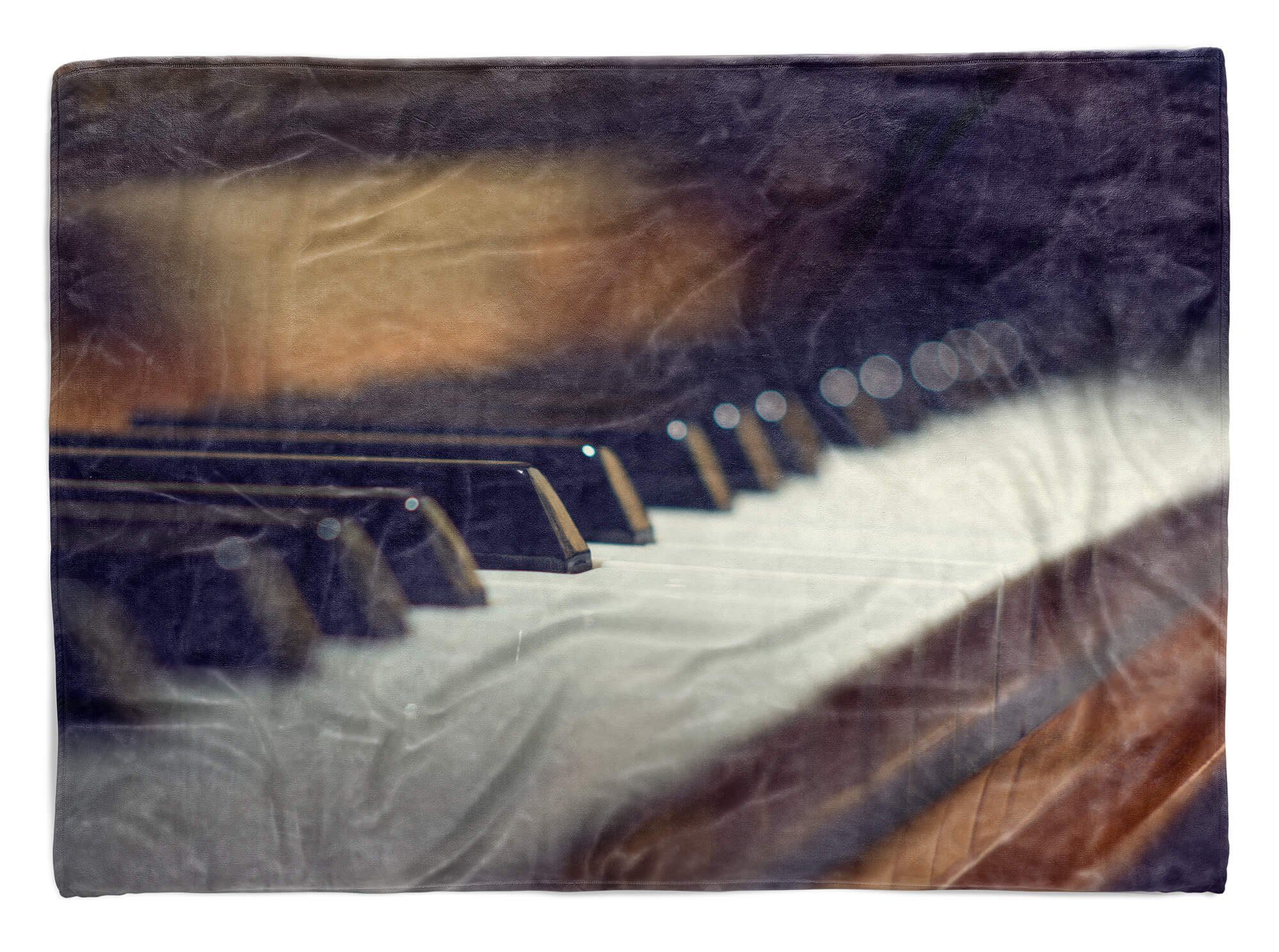 Sinus Art Handtücher Handtuch mit (1-St), Saunatuch Strandhandtuch Klaviertas, Klavier Baumwolle-Polyester-Mix Handtuch Kuscheldecke Fotomotiv