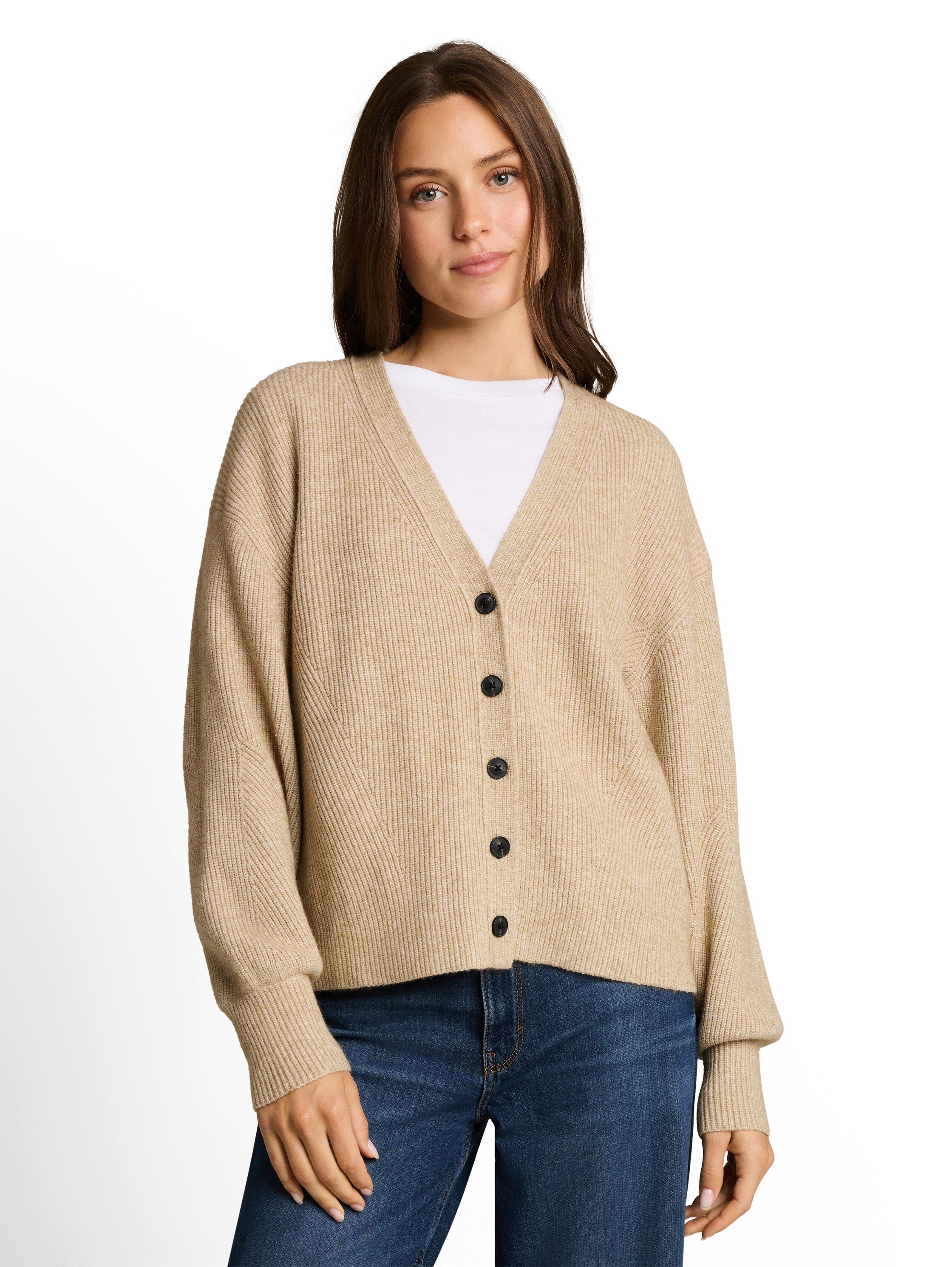 TOM TAILOR Strickjacke Oversized mit V-Ausschnitt