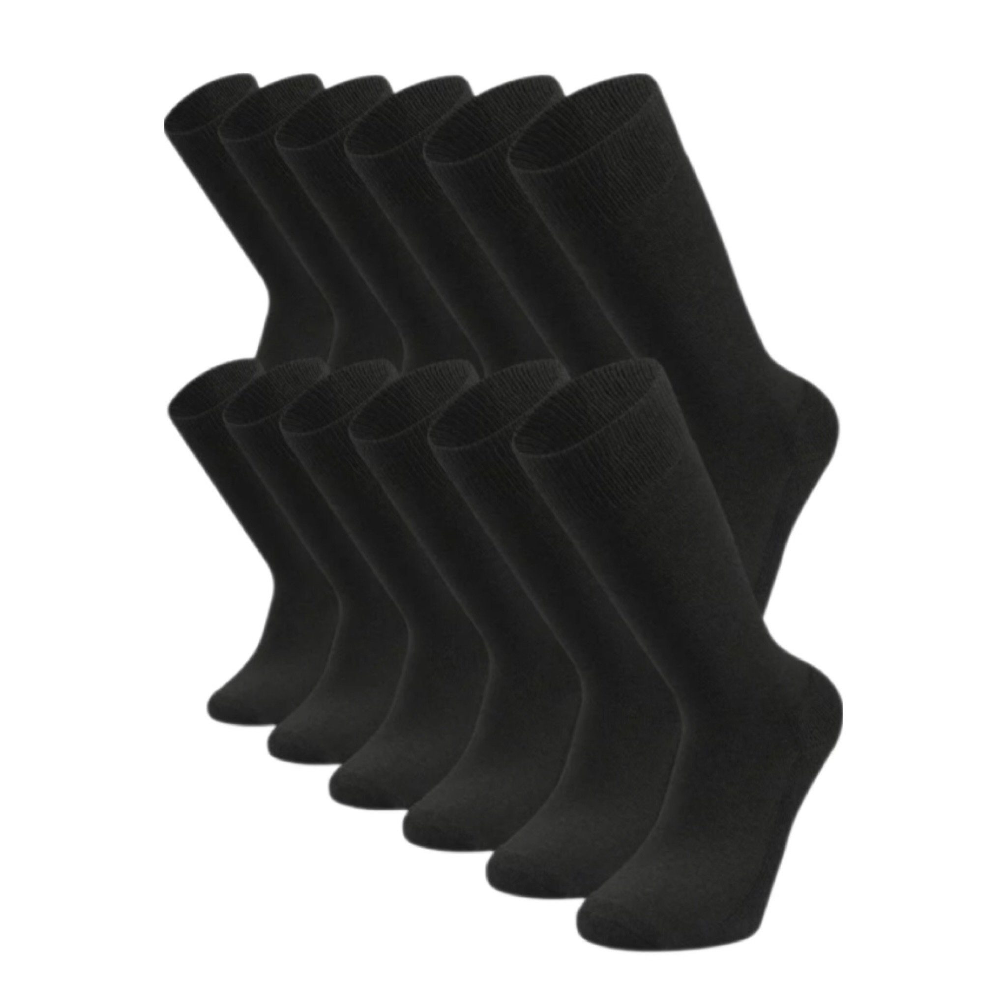 NERS Basicsocken mit Frotteesohle für Damen und Herren und ohne Naht (6-Paar, 6 Paar) hochwertige Baumwolle Schwarz