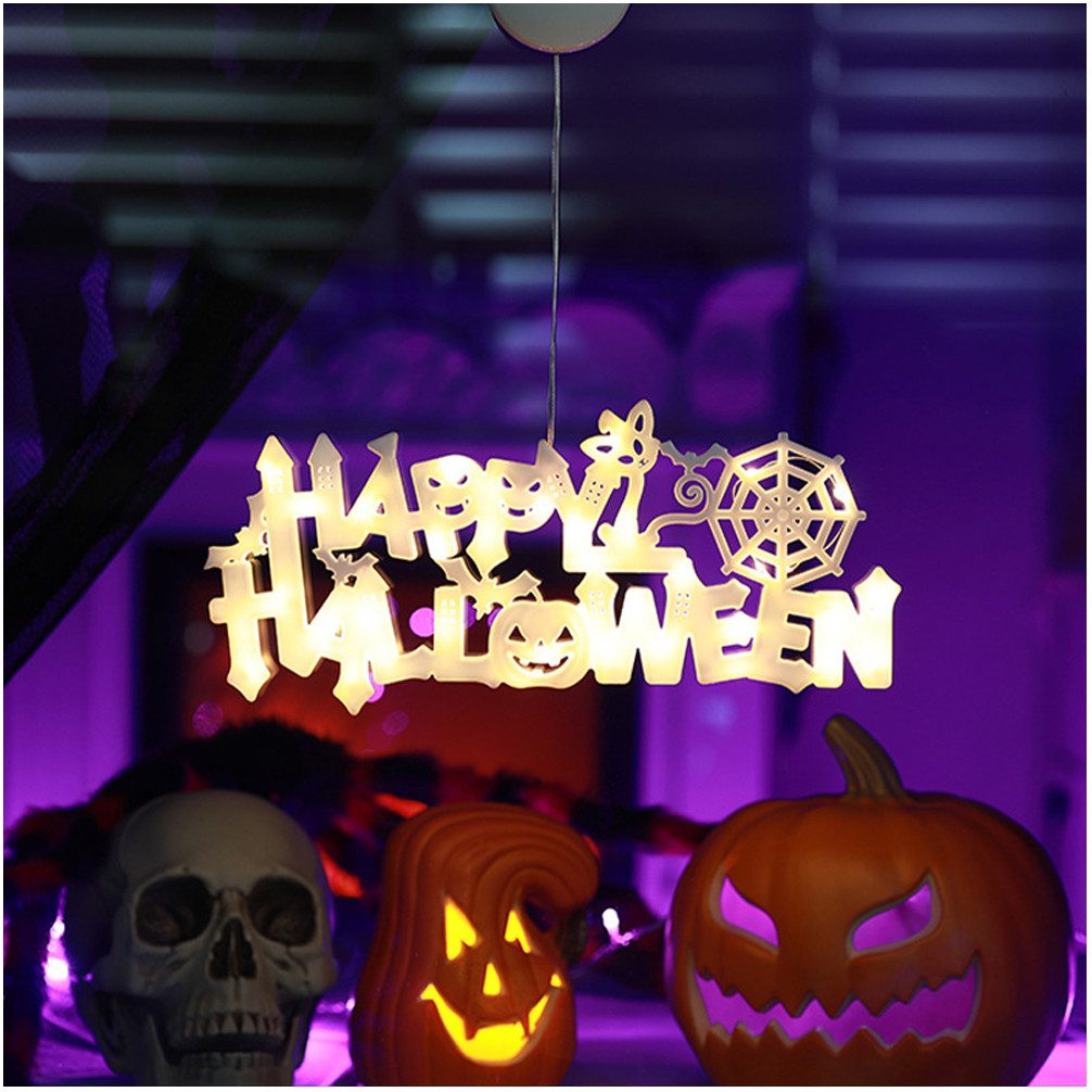 Sunicol LED-Lichterkette HALLOWEEN 3D Fensterbeleuchtung Lichter, Fenster Nachtlicht Deko, Dekohänger mit Batterie für Halloween, Weihnachten, Wohnkultur