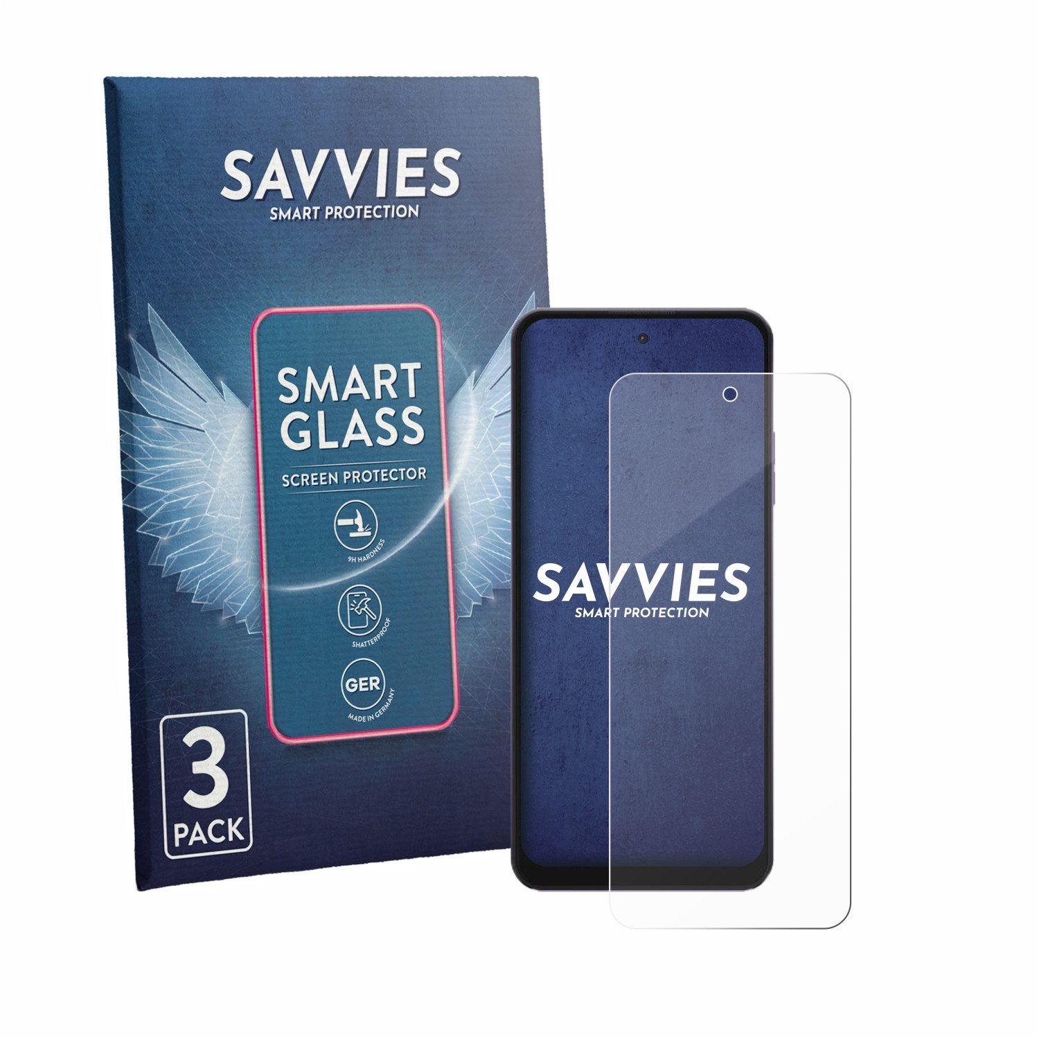 Savvies Displayschutzglas Schutzglas Panzer für Hotwav Note 13 Max, 3 Stück, Schutzfolie Display Schutz Glas Folie klar