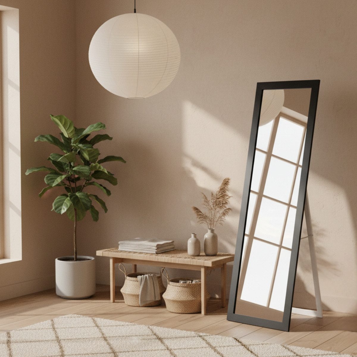 EDAXO Standspiegel Standspiegel HAVLYS, 37 x 127 cm, Splittergeschütztes Sicherheitsglas (PTE-Folie)