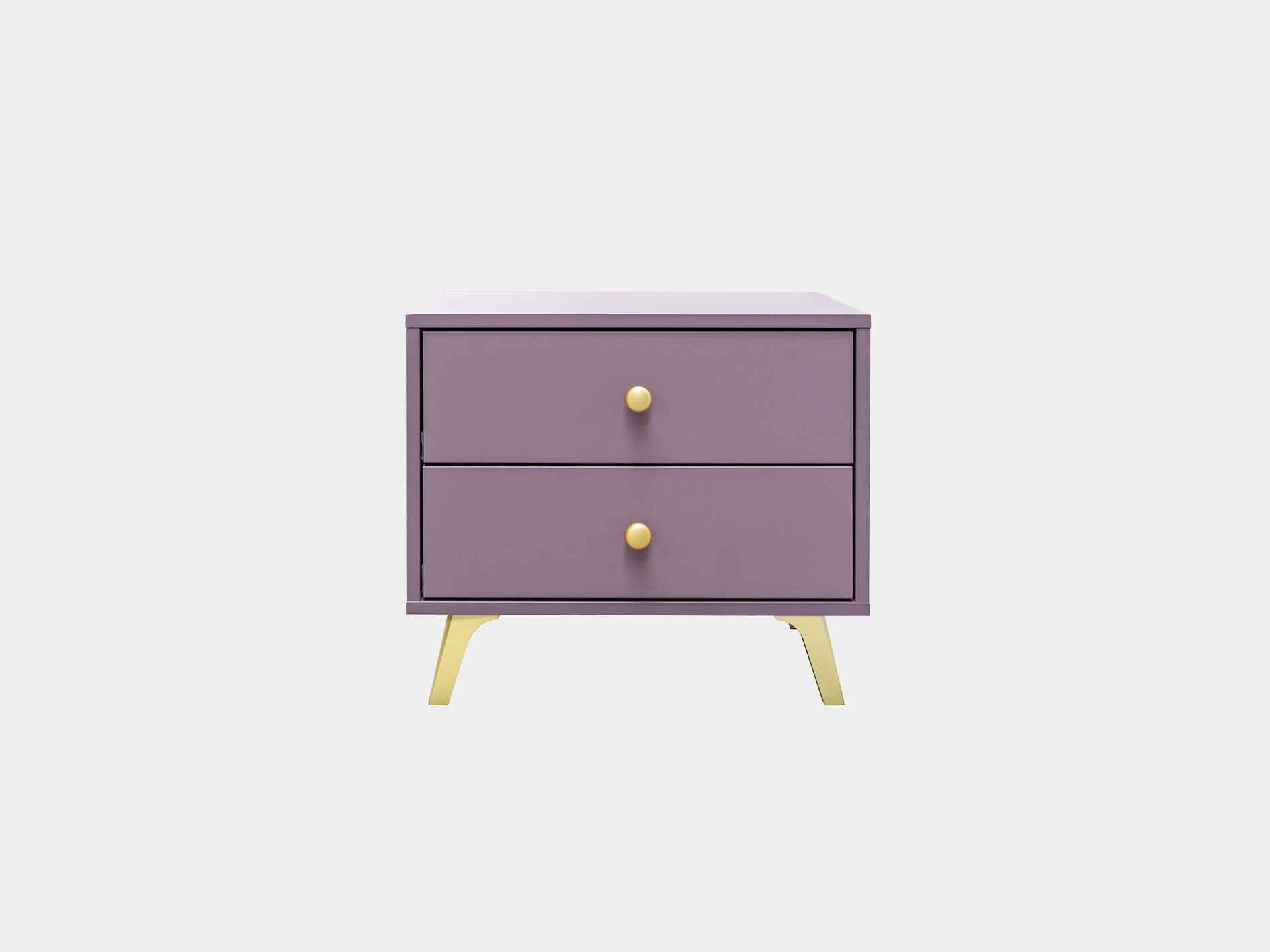 Masseno Nachttisch Masseno Nachttisch GALIO Nachtschrank für Schlafzimmer 54 cm lila