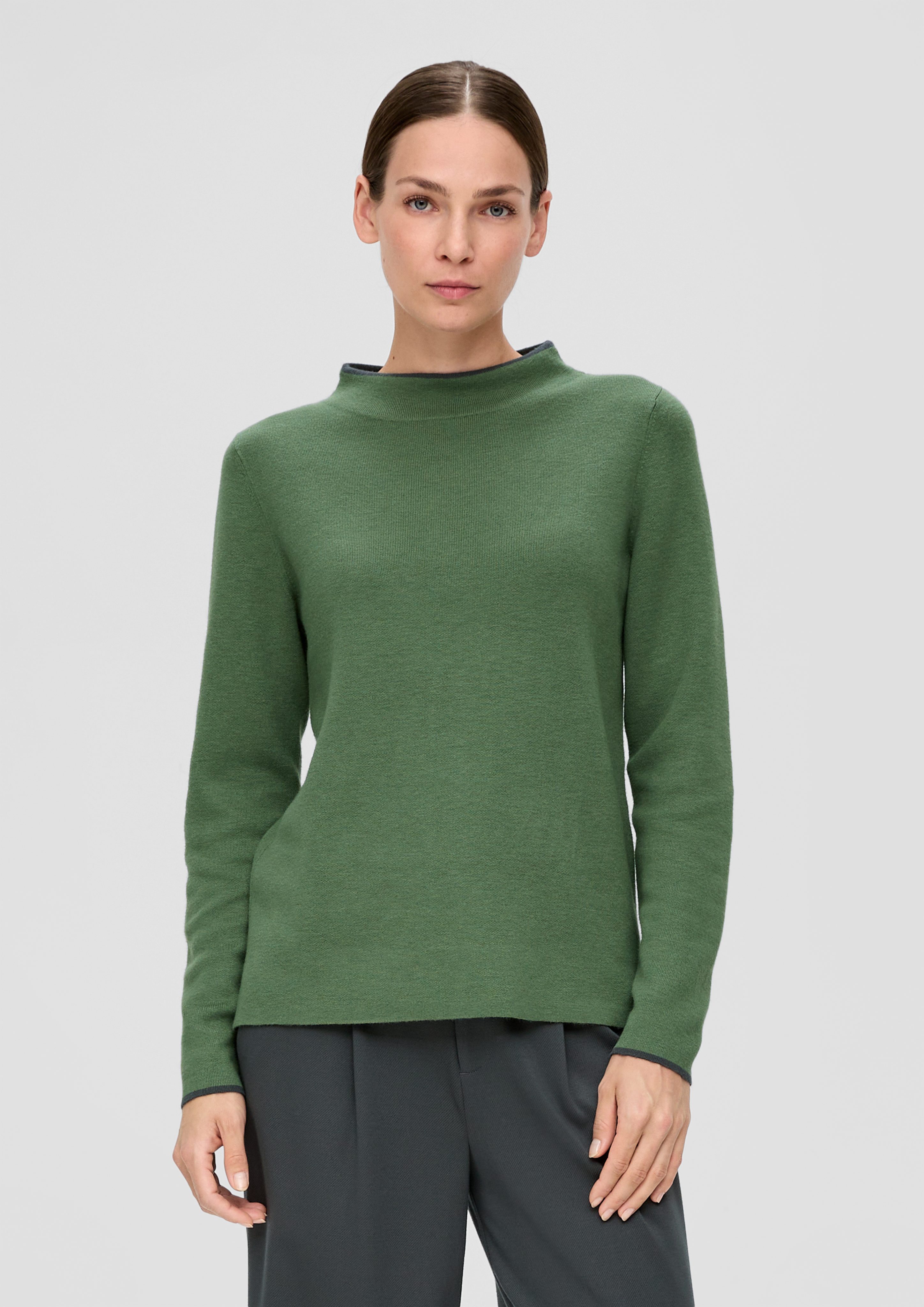 Pullover grün s.Oliver Strickpullover aus Viskosemix