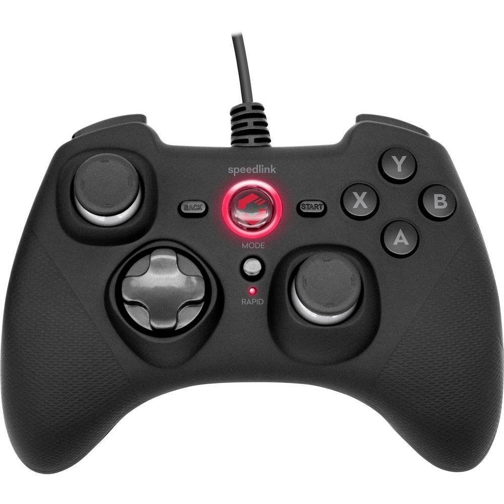 Gamepad - for PC/PS3/Switch, rubber-black Controller