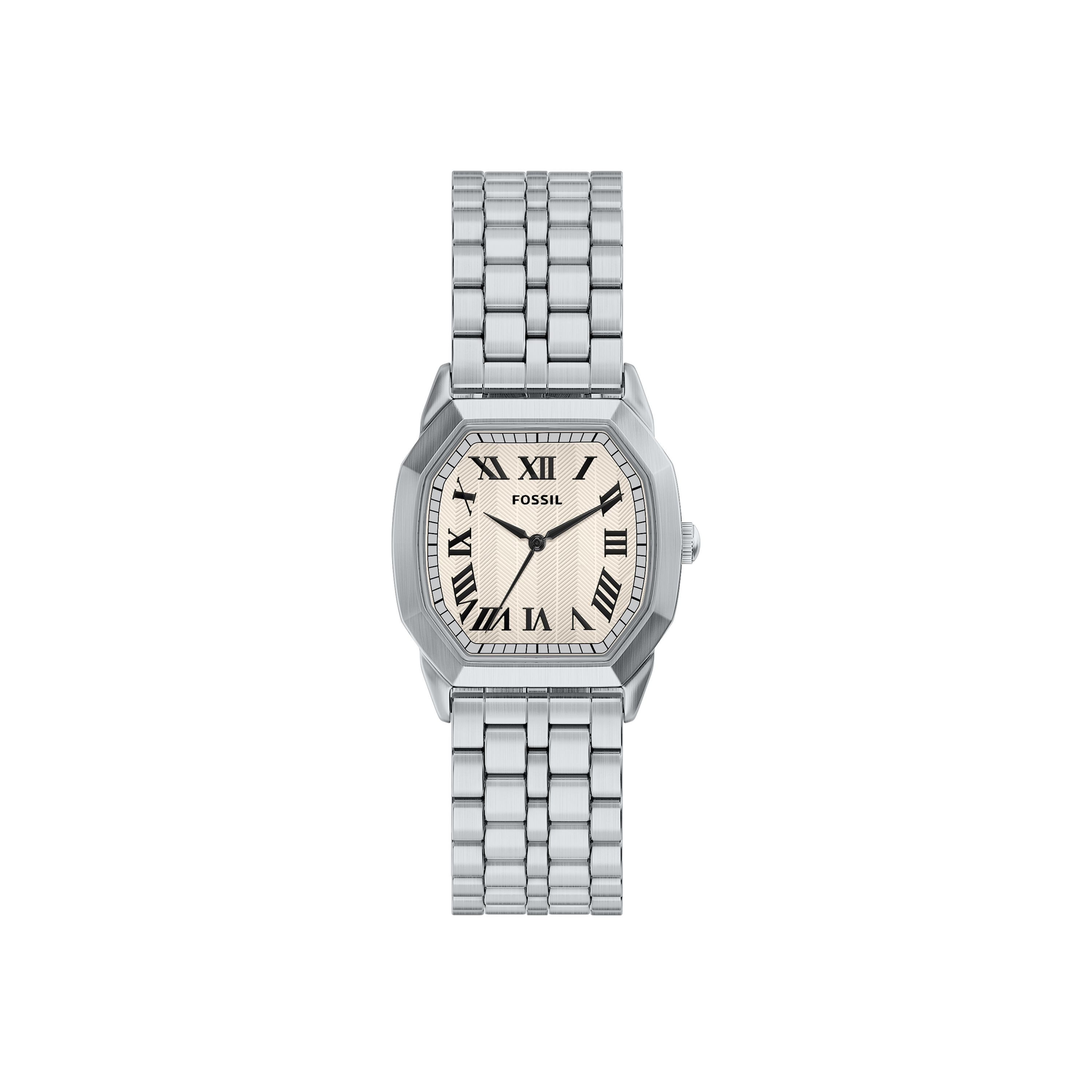 Fossil Quarzuhr Harlow FS6211, Armbanduhr, Edelstahlarmband, analog
