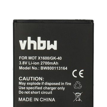 vhbw kompatibel mit Motorola Moto XT1601, XT1603, XT1671, XT1670, XT1609, Smartphone-Akku Li-Ion 2700 mAh (3,8 V)