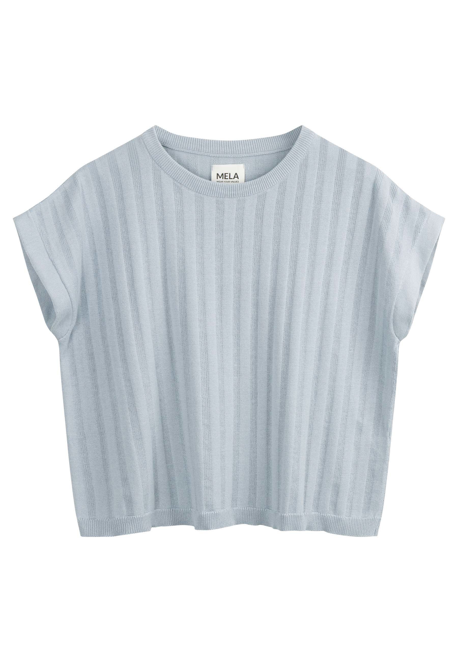 Kurzarmshirt Strukturiertes Strick T-Shirt Style BHARI