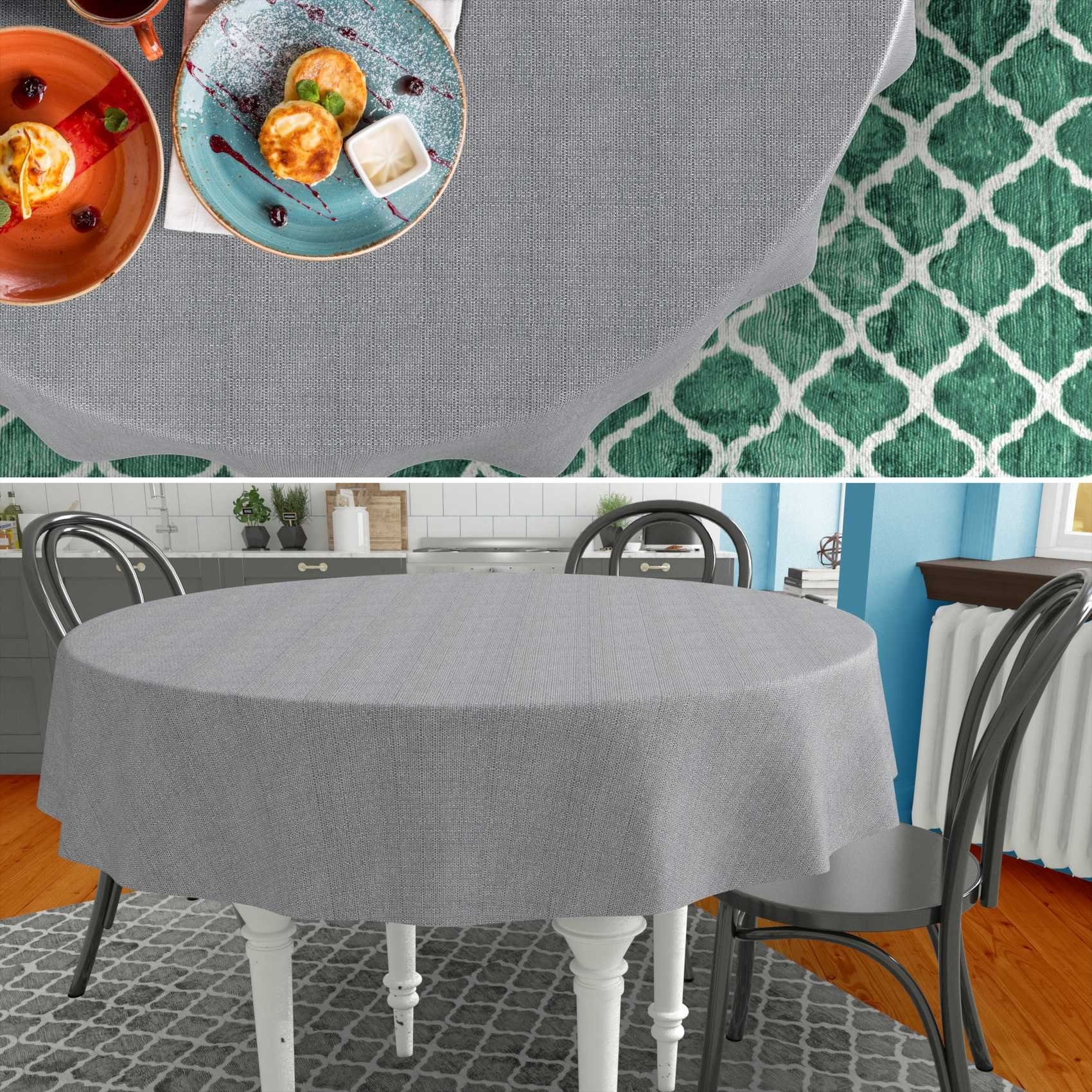 ANRO Tischdecke aus Stoff UNI Farben wasserabweisend Tischtuch Tischwäsche günstig online kaufen