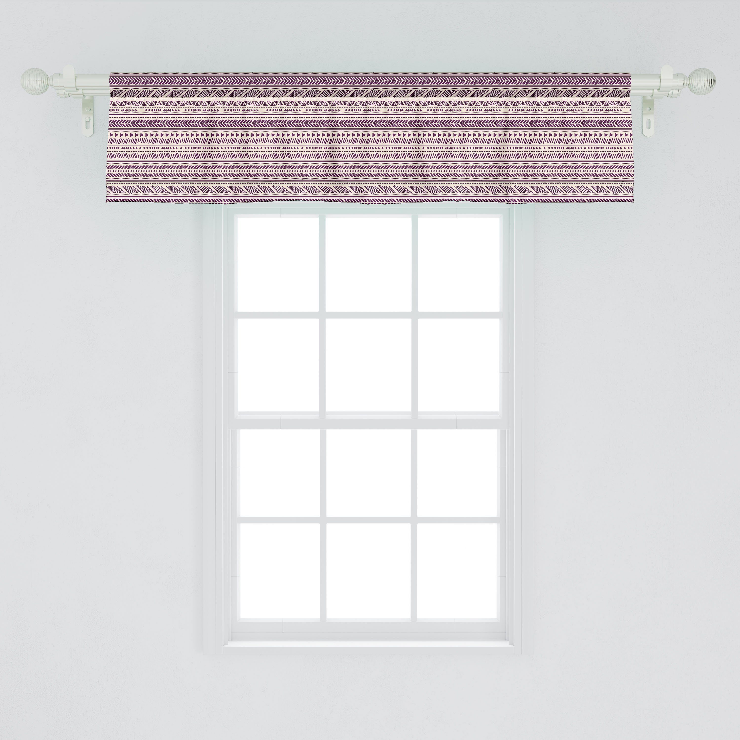 Stangentasche, bicolored mit Drucken Schlafzimmer Microfaser, Küche Mexican für Scheibengardine Volant Triangular Dekor Abakuhaus, Vorhang