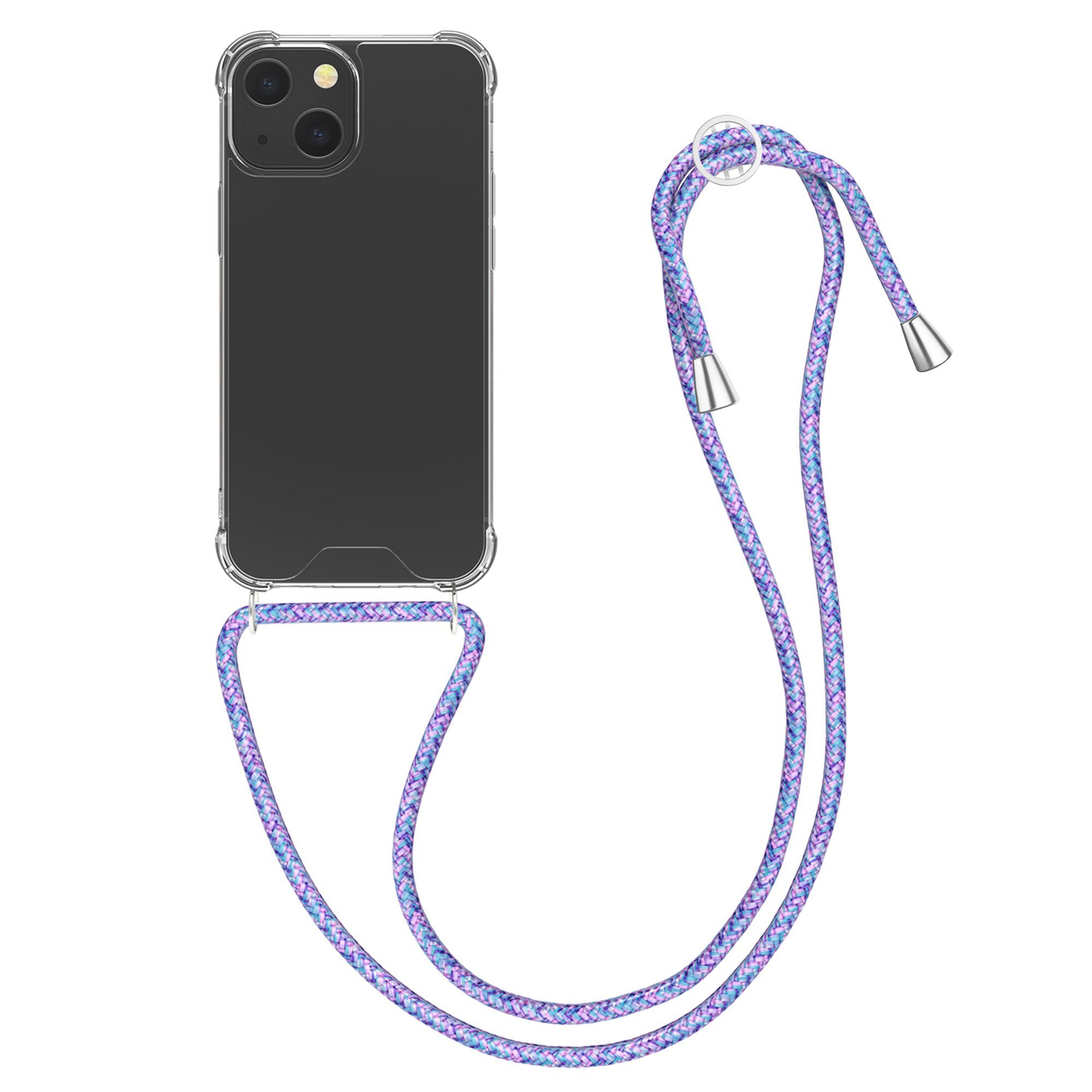 kwmobile Handyhülle Necklace Case für Apple iPhone 13 mini, Hülle Silikon mit Handykette - Band Handyhülle