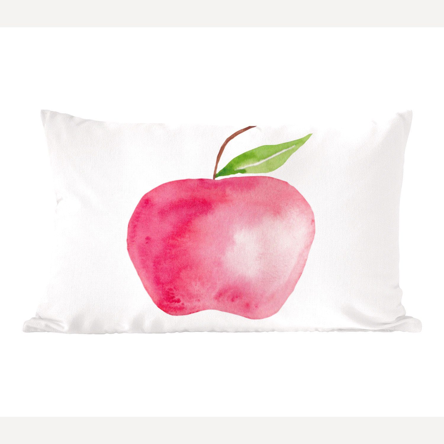 MuchoWow Dekokissen Apfel - Obst - Weiß, Wohzimmer Dekoration, Zierkissen, Dekokissen mit Füllung, Schlafzimmer