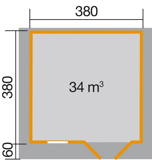 460x450 weka Gartenhaus BxT: Gr.2, 136 cm