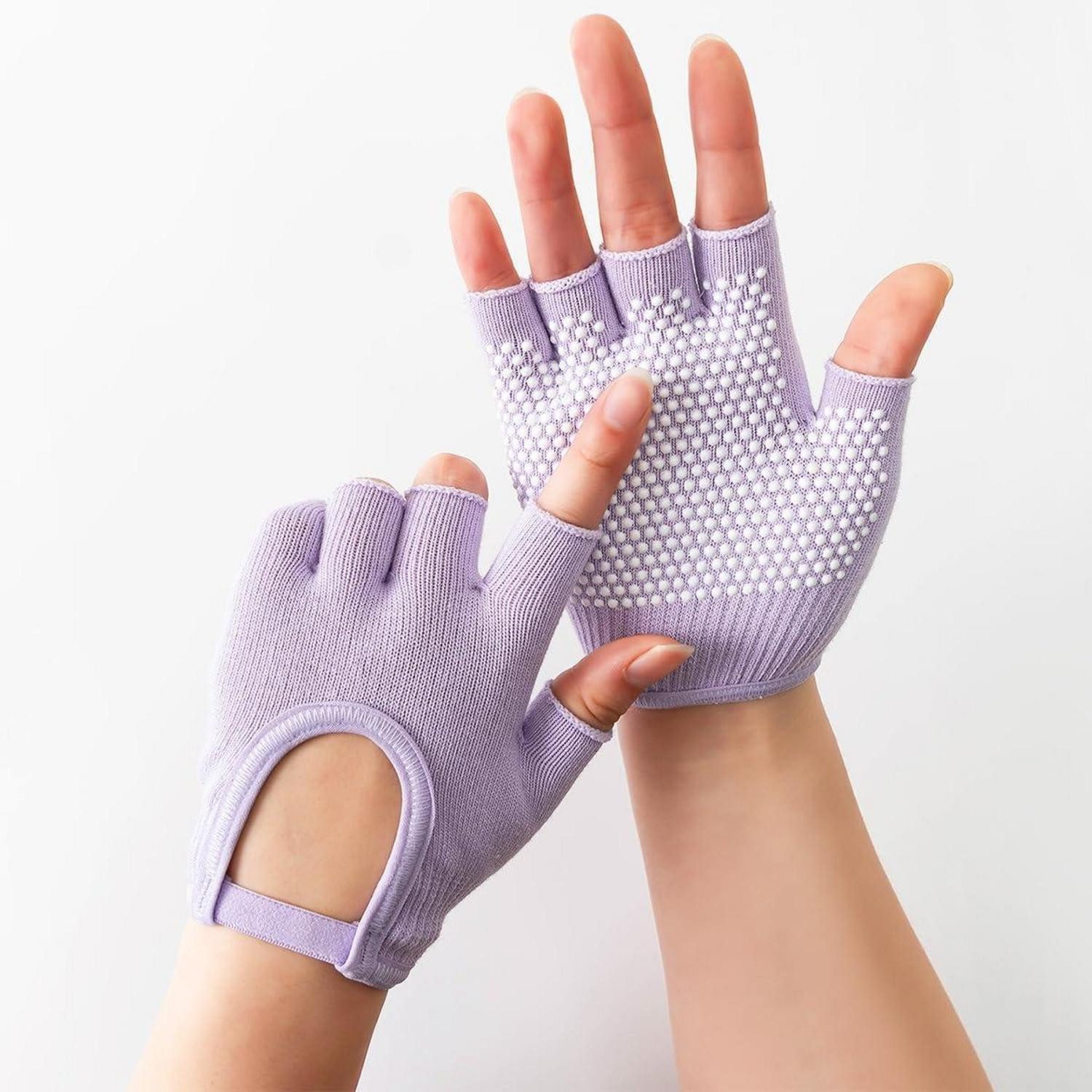 LuxusKollektion Trainingshandschuhe Fitnesshandschuhe fingerlos violett (1-St)